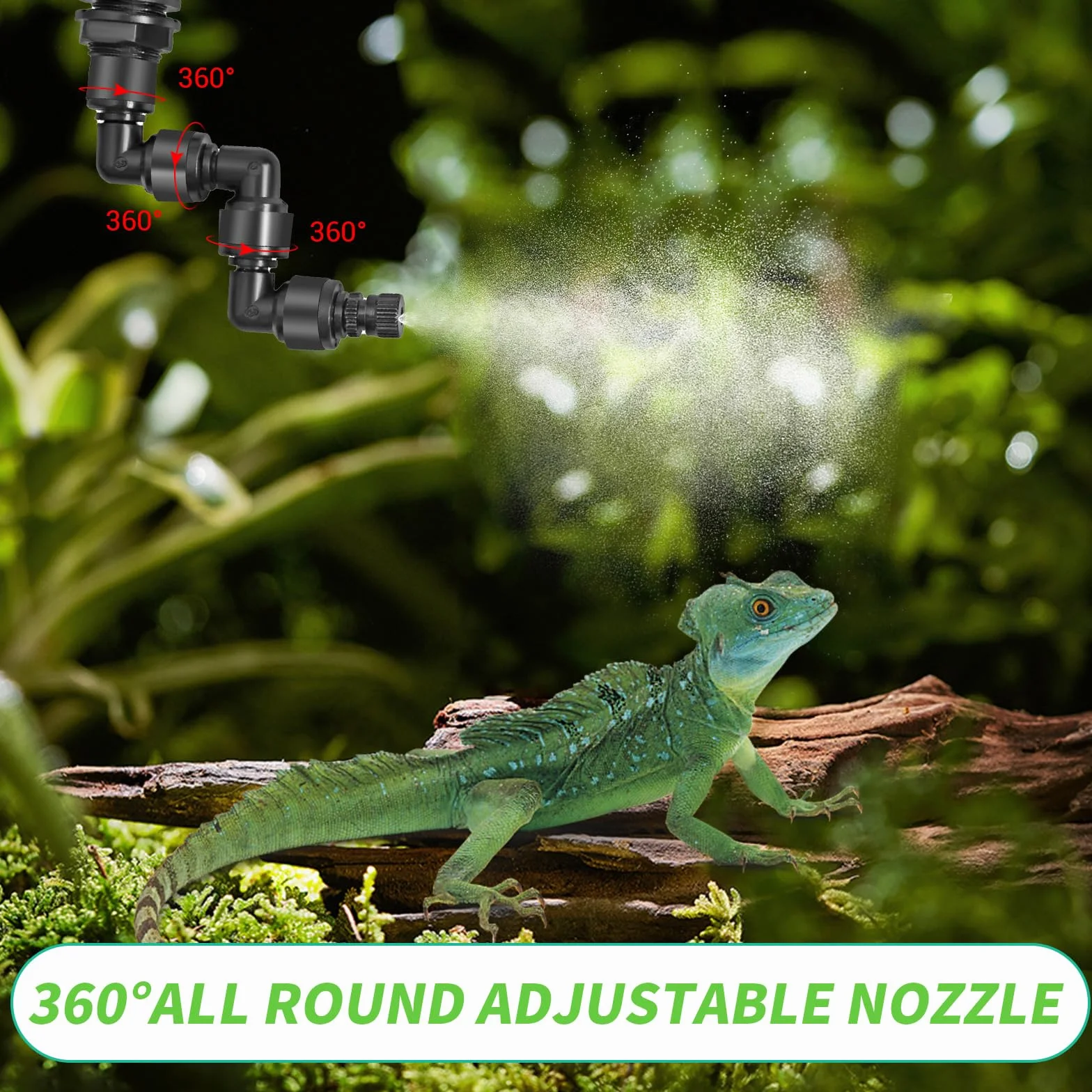 Système d'arrosage intelligent pour terrarium avec minuterie et 4 buses réglables 360°