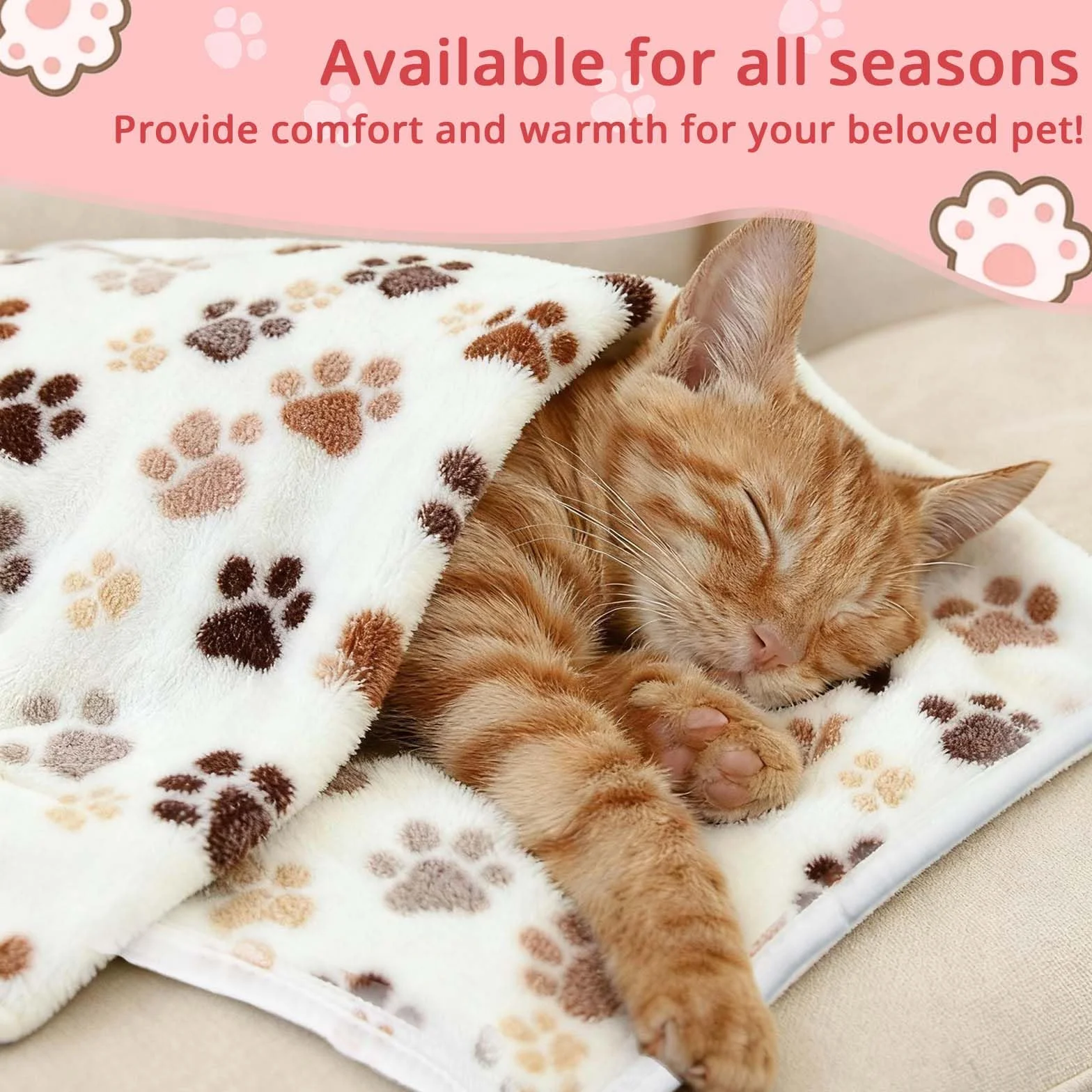 Lot de 3 couvertures en peluche douce pour chiens et chats, lavable 60 x 40 cm