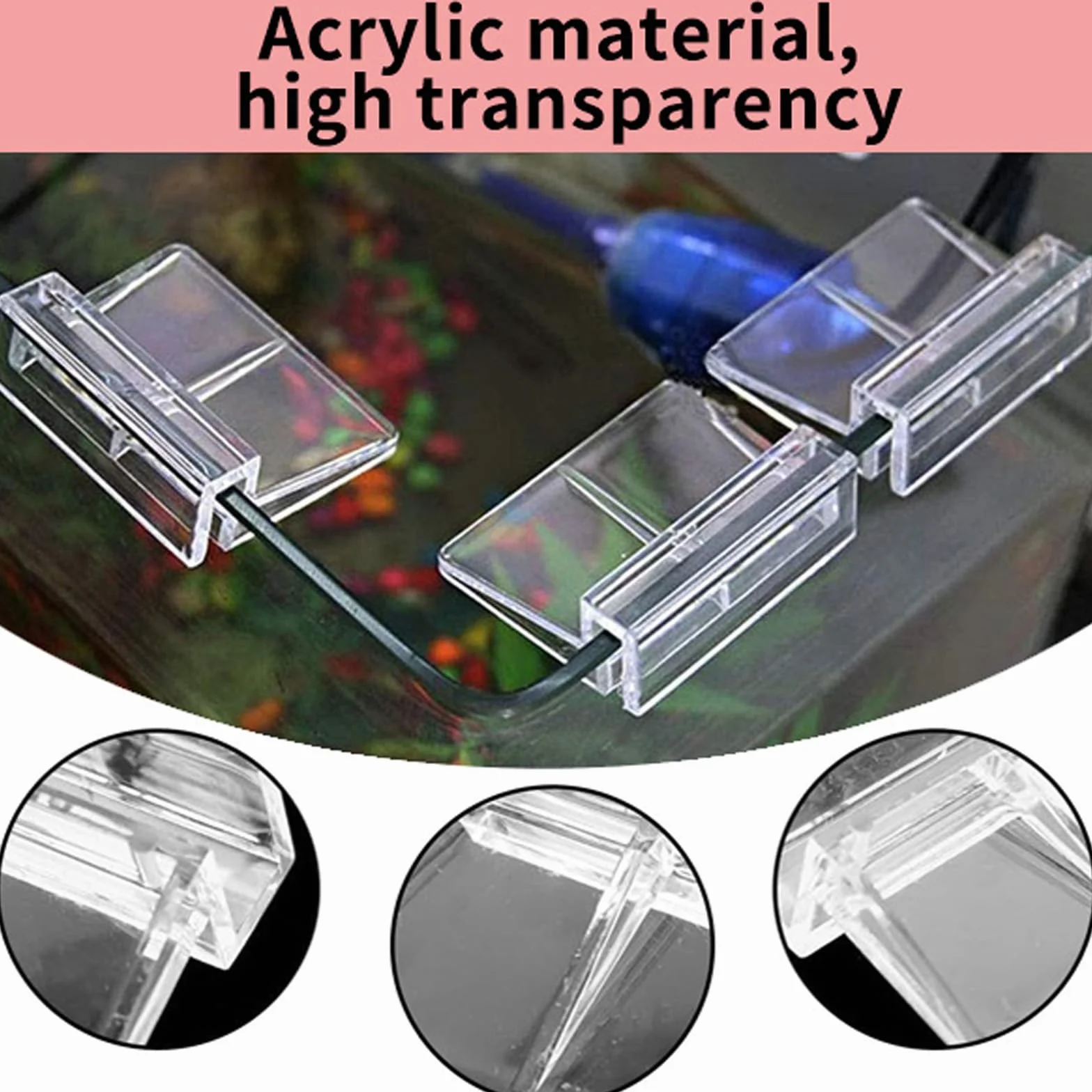 Clips de Protection en Verre pour Aquarium 6mm, Support d'Aquarium Acrylique, 6 Pièces
