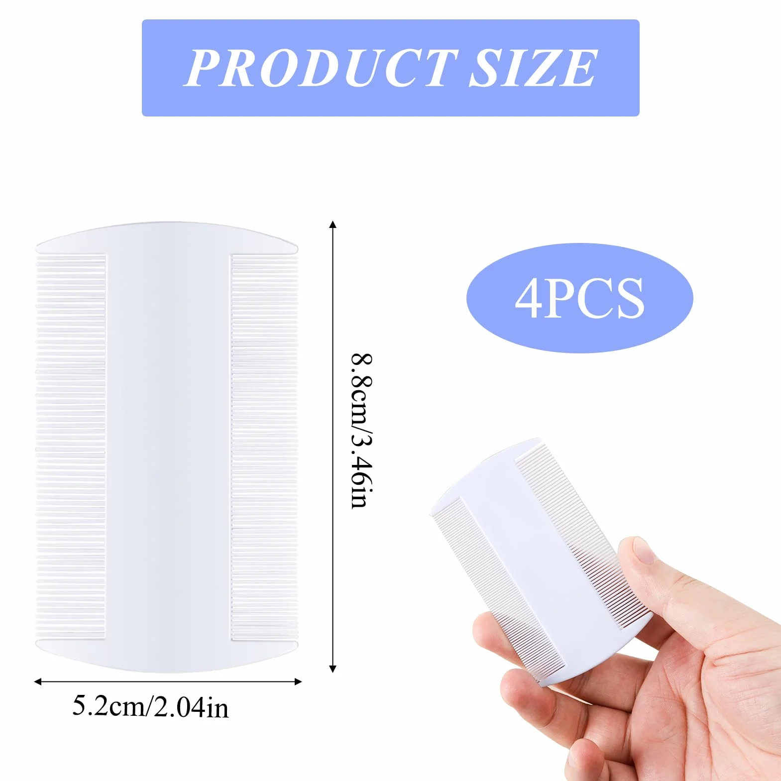 Peignes Anti-Poux Lentes Dents Fines Double Face Élimination Efficace Enfants Adultes Animaux Anti-Puces Tiques