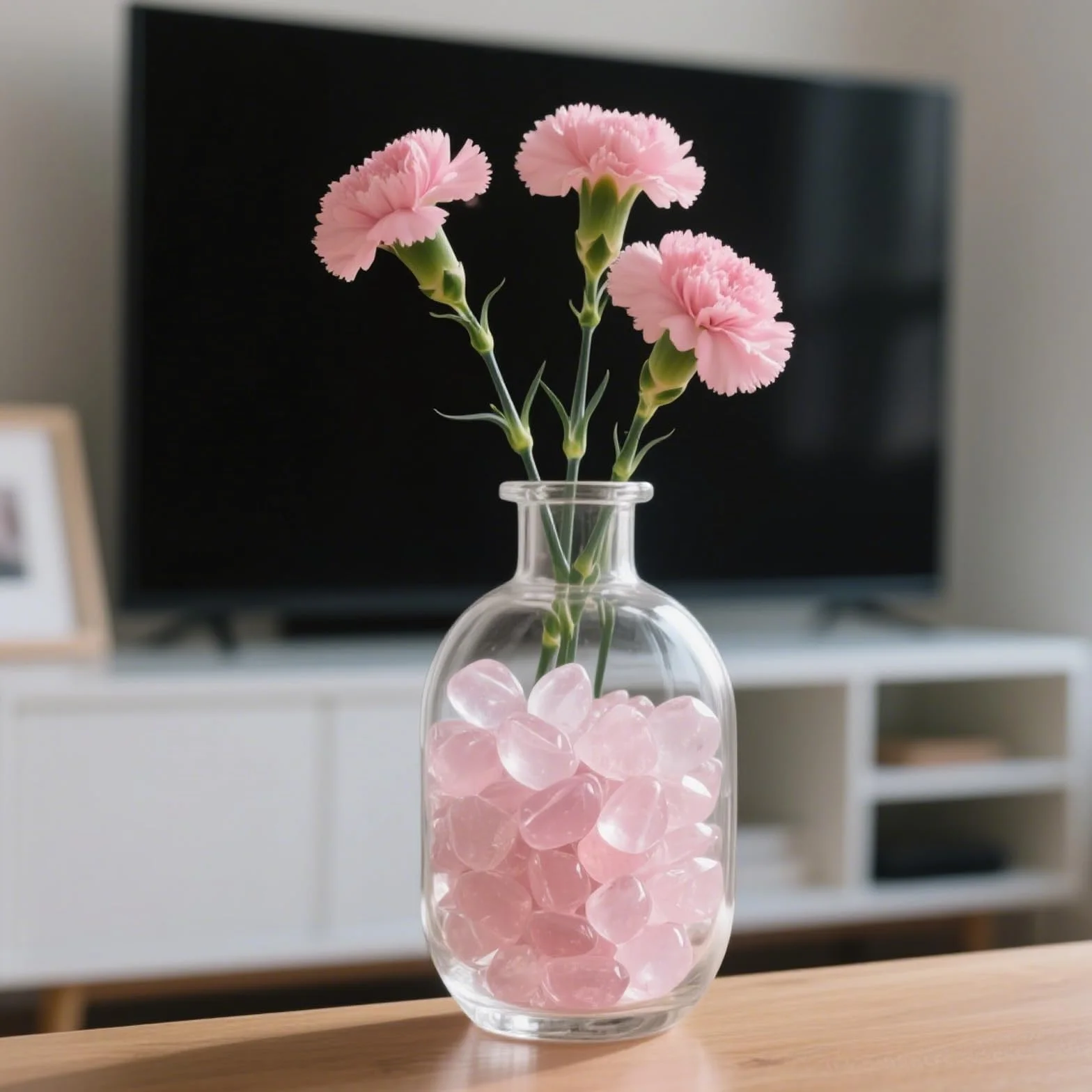 435 g de gravier décoratif pour aquarium - Rose quartz écrasé - Cristal naturel - Poli - Forme irrégulière - Vase - Pierres juteuses