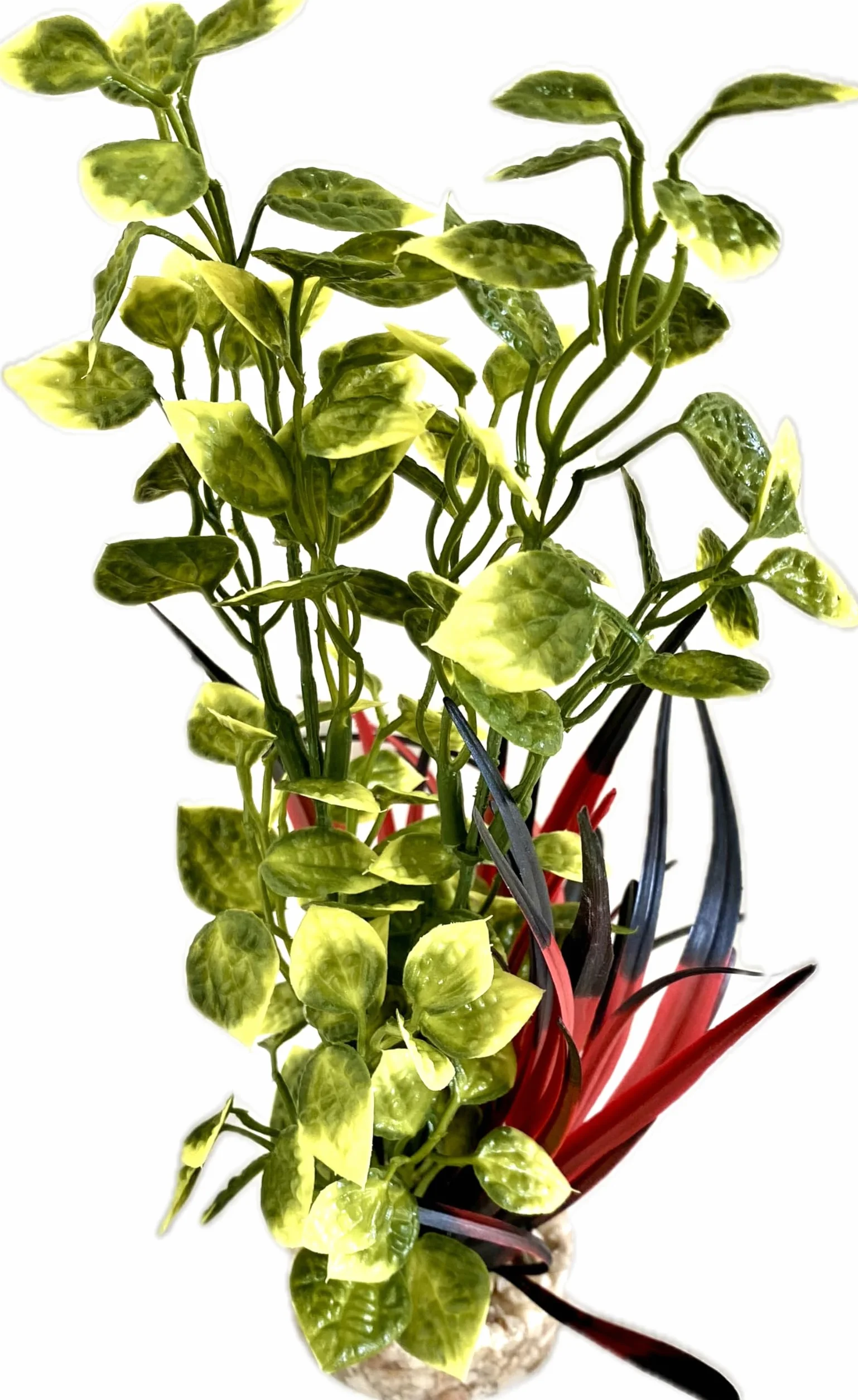 Plante d'Aquarium Artificielle Lotus Décoration Aquarium Plastique Socle Fabriquée en France
