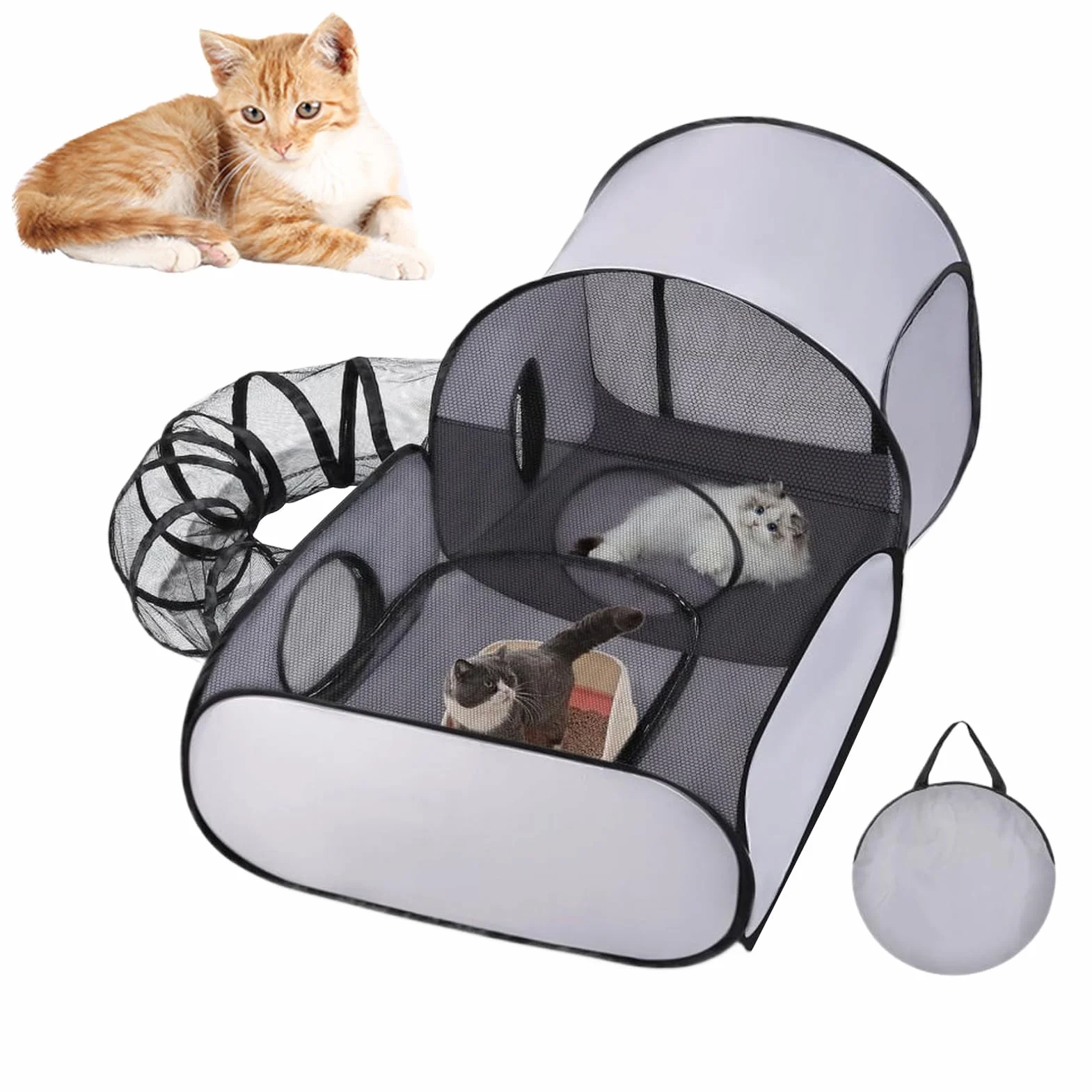 Enclos pour Chats Extérieur Pliable avec Tente de Jeu pour Chaton Chiot Petits Animaux