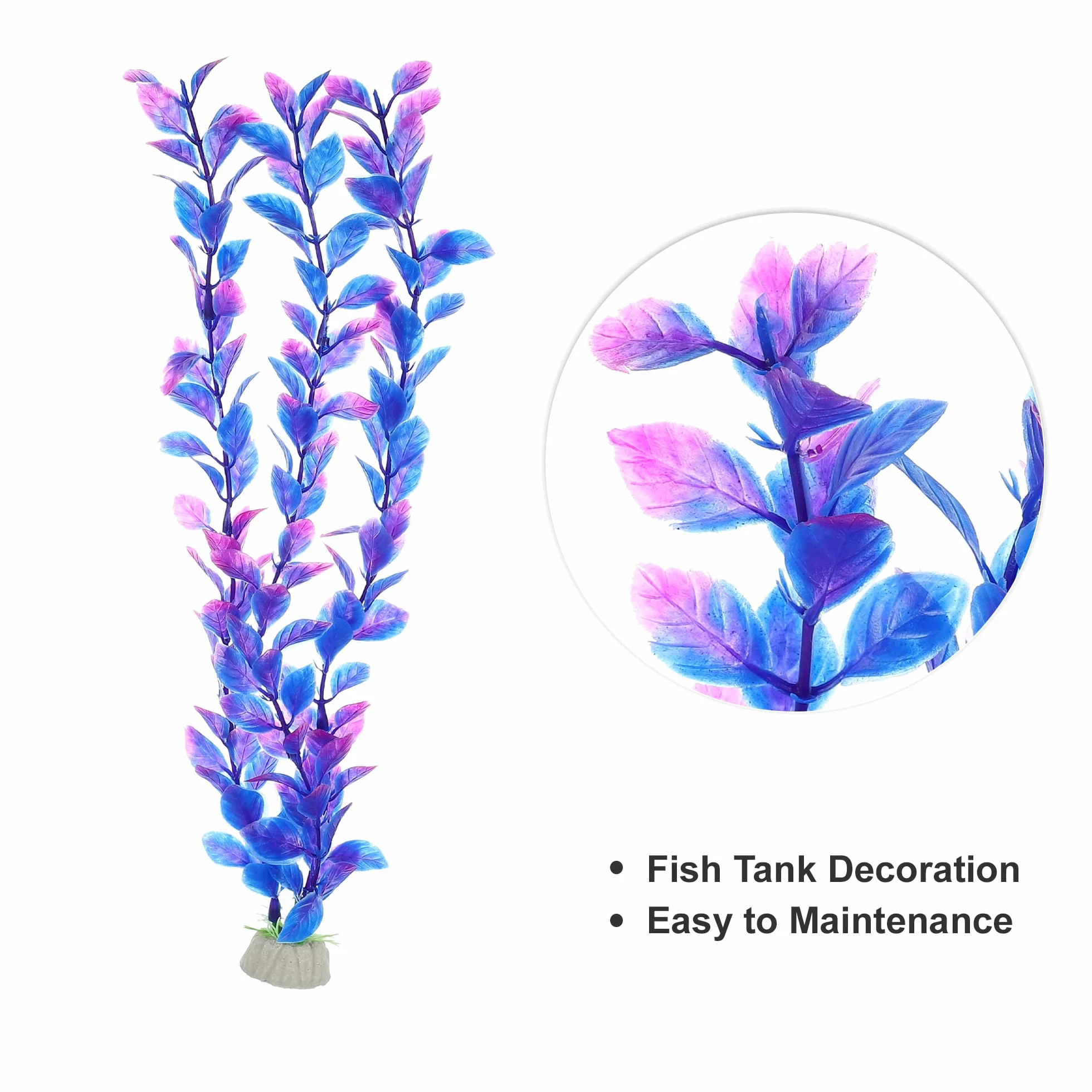 VOCOSTE Aquarium Plastique Plantes Artificiel Aquatique Poisson Réservoir Décoration Violet 3