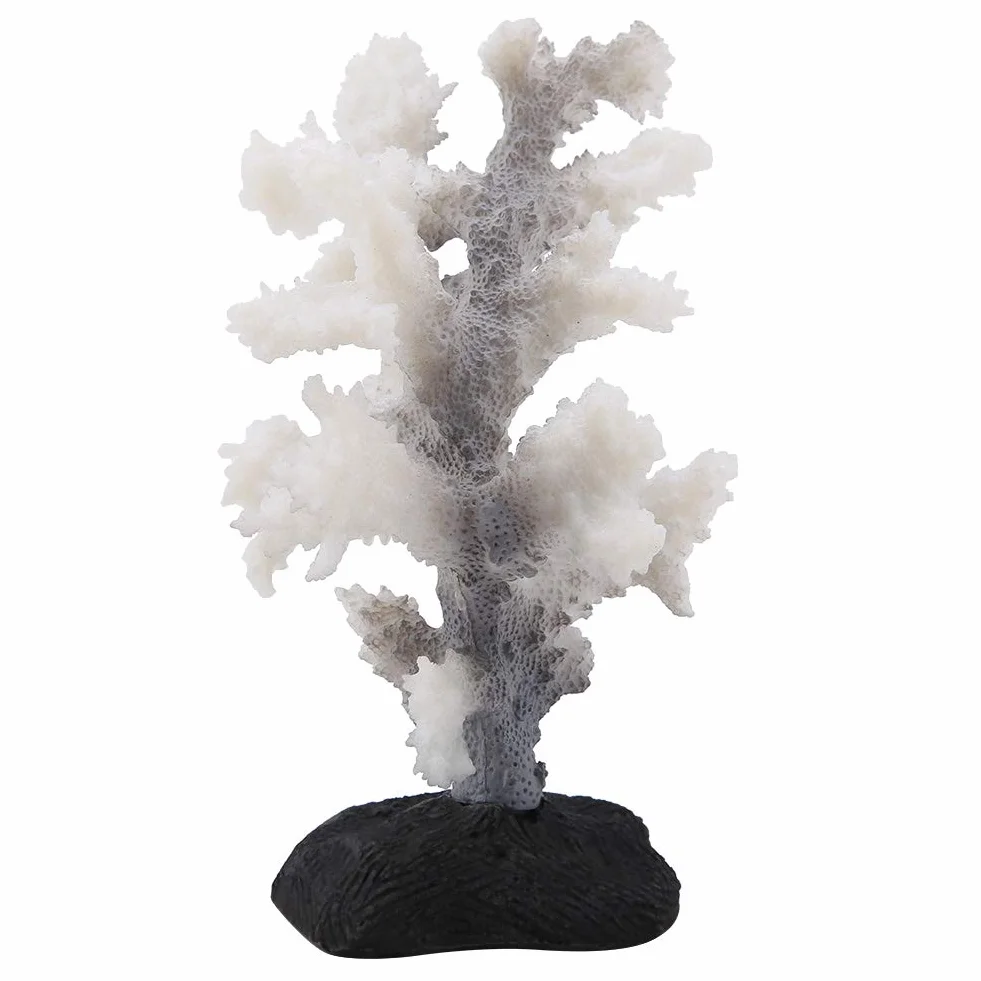 Corail artificiel lumineux anémone en silicone pour aquarium gris