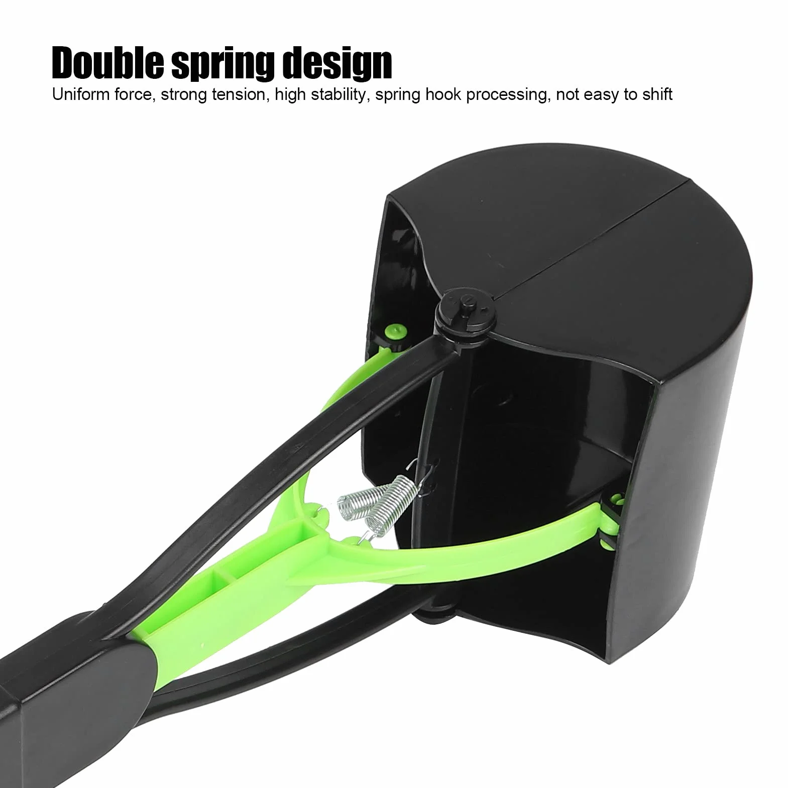 Pelle à Long Manche pour Chien, Compte-Gouttes pour Animaux de Compagnie, Pelle à Caca Portable pour Chien, Collecte des Excréments de Chien ou des Excréments d'animaux, 60 Cm(Vert et Noir)