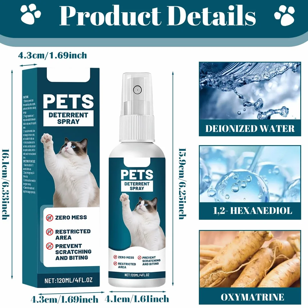 EIHI Spray Répulsif Chat Anti-Griffage 120ML Protecteur Meubles Anti-Rayures
