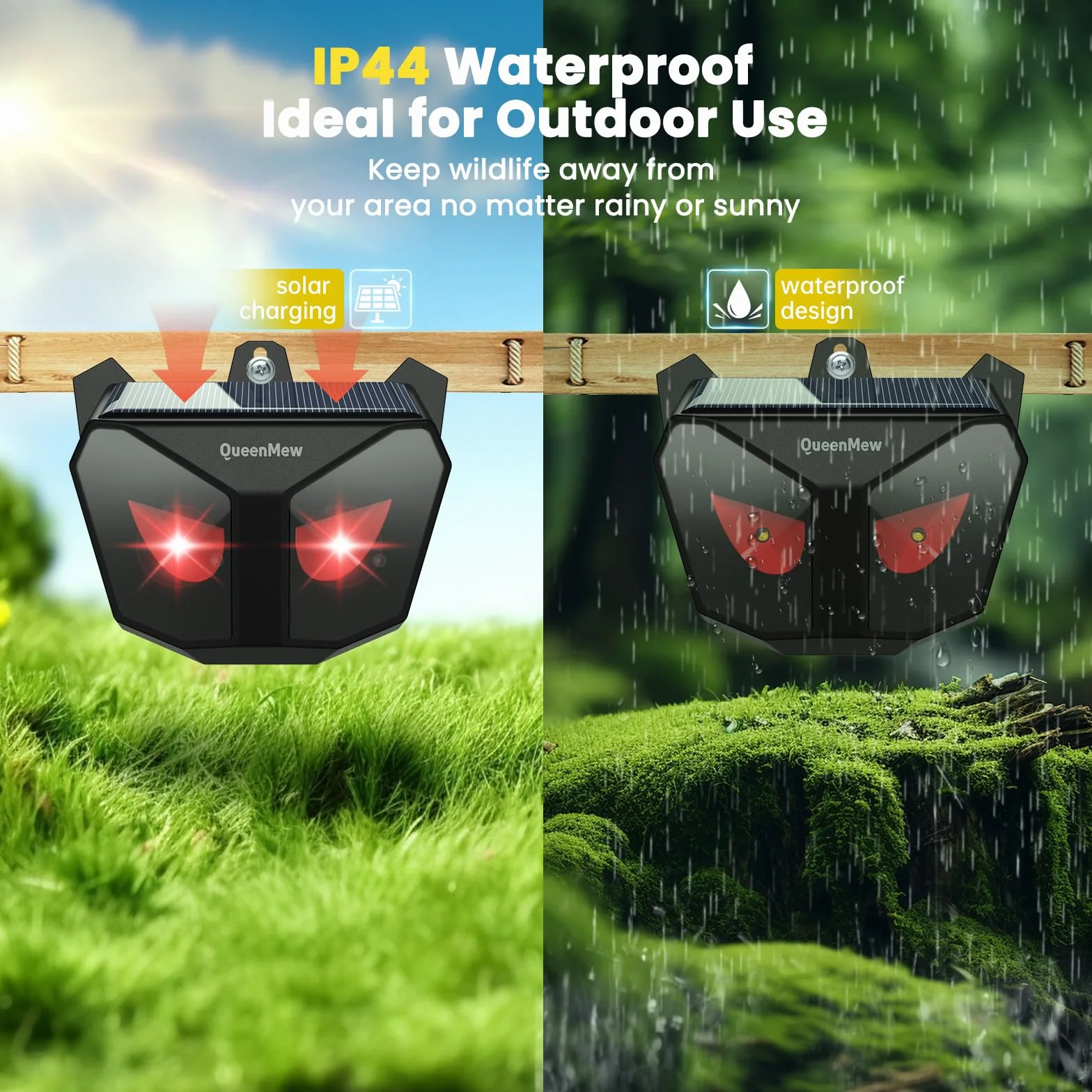 Répulsif pour Chat Solaire Imperméable Flash Muet Anti Oiseaux Pigeon 4 Pack