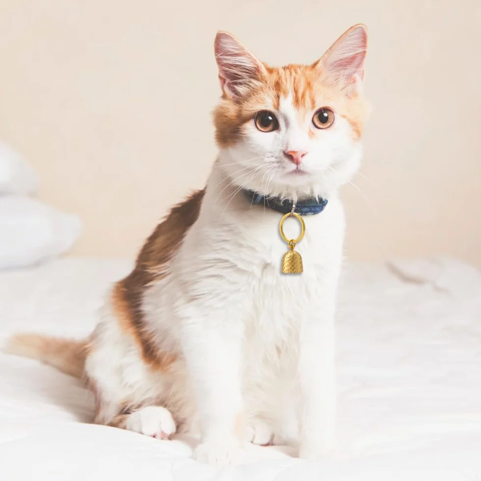 Cloche à Breloques pour Collier Chat, Clochette en Cuivre pour Animaux avec Boucle de Suspension