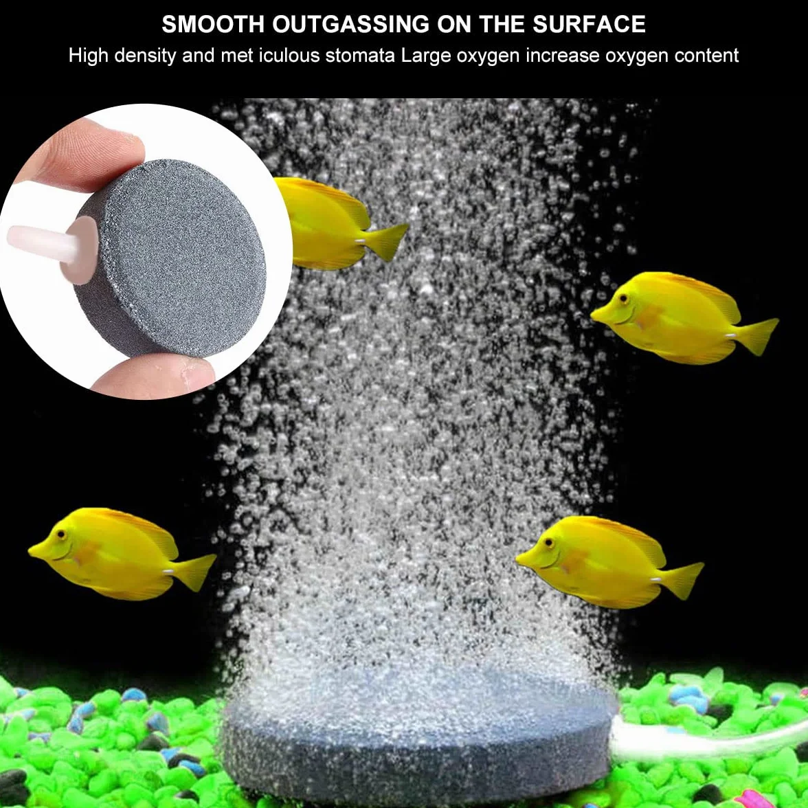 Pierre à Air pour Aquarium, Diffuseur d'Oxygène, 2 Pièces Rondes 4cm