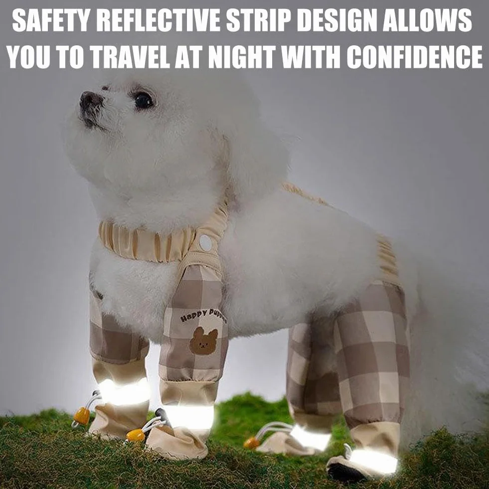 Pantalons anti-saleté imperméables pour chiens avec bretelles, chaussures antidérapantes