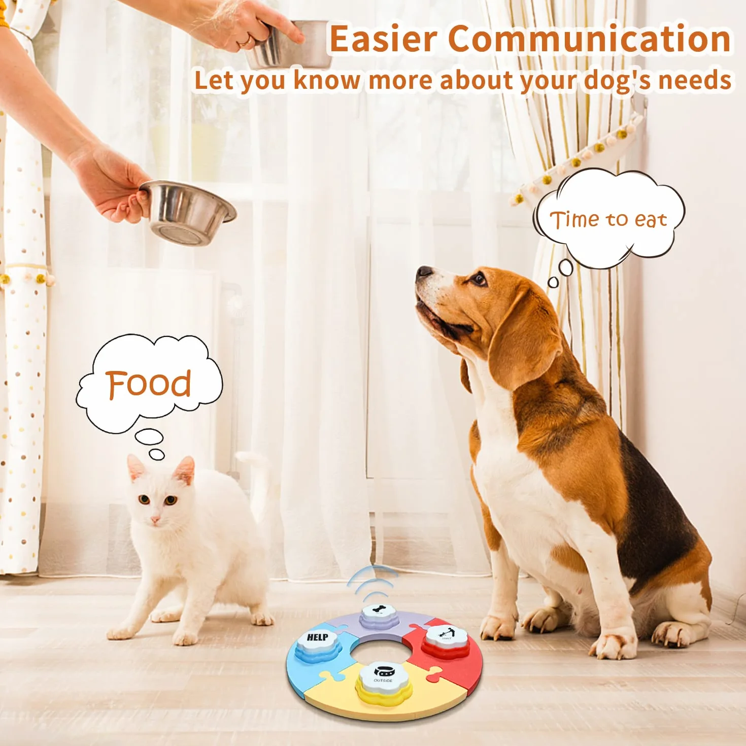 8 Boutons colorés pour Chien, Boutons parlants pour Chien, Set de Boutons de Dressage pour Animaux, Boutons de Communication pour Chien, (Piles Non fournies)