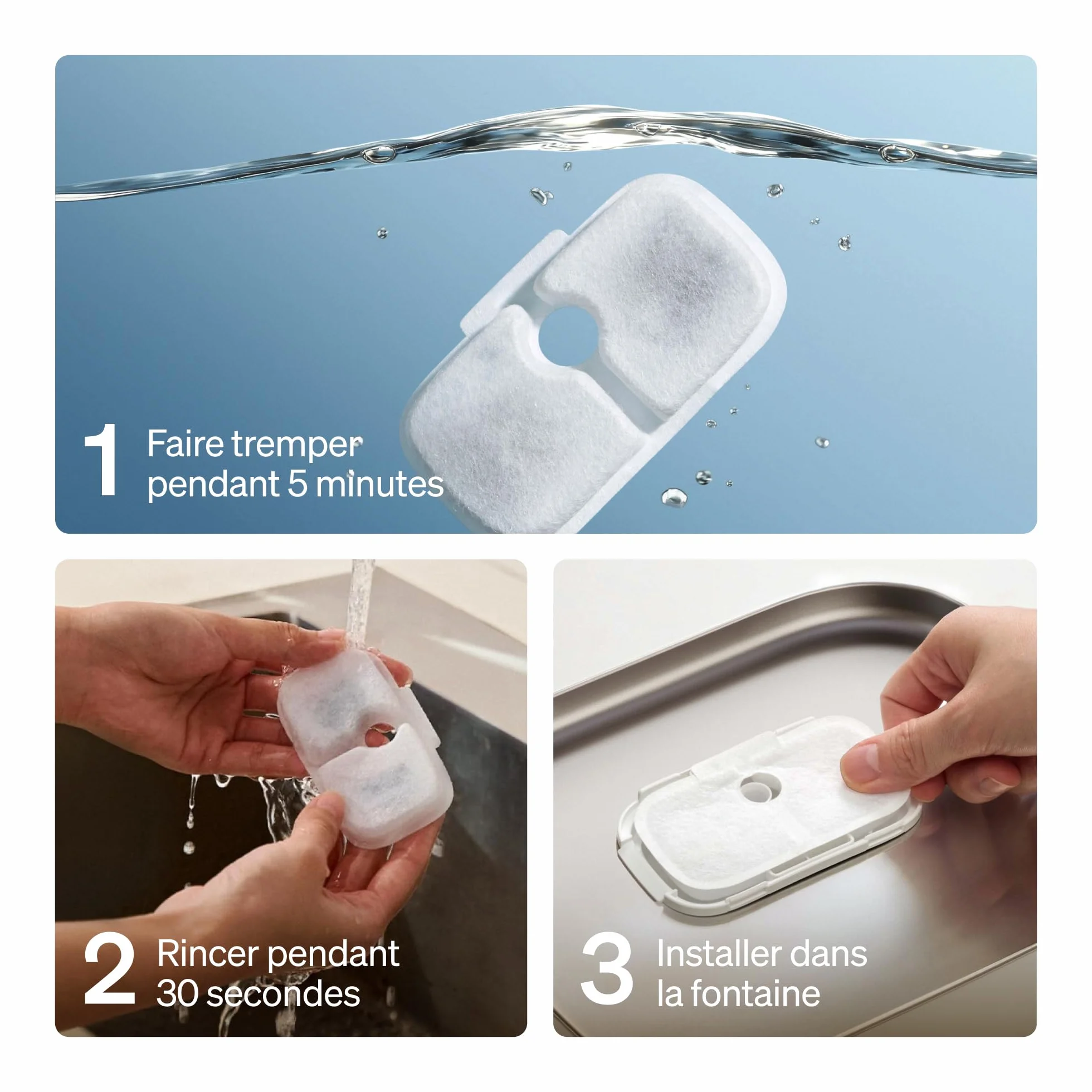 PETLIBRO Filtre Fontaine Eau Chat, Pack de 4 Filtres de Remplacement pour Dockstream PLWF005, PLWF115, PLWF105