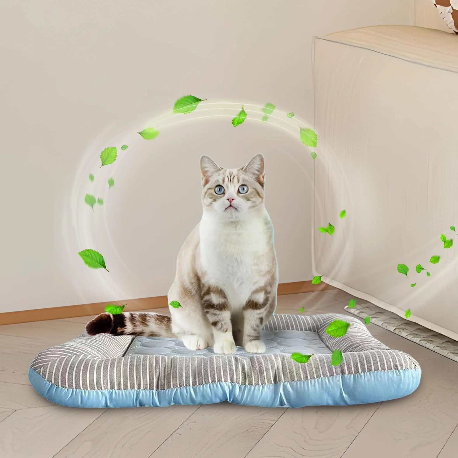 Lit Rafraîchissant pour Chats - Tapis Frais pour Animaux, Coussin Résistant pour Cages Rafraîchissant Chiens Moyens Chiots Lapins
