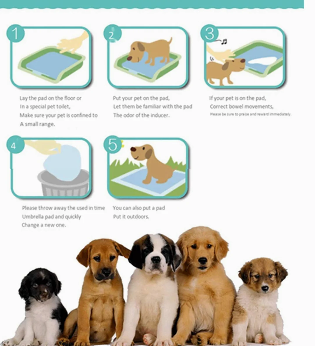 Tapis de Dressage pour Animaux de Compagnie Tapis de Dressage pour Chiots Jetables Tapis de Pipi pour Chien D'absorption d'eau de 100 Feuilles