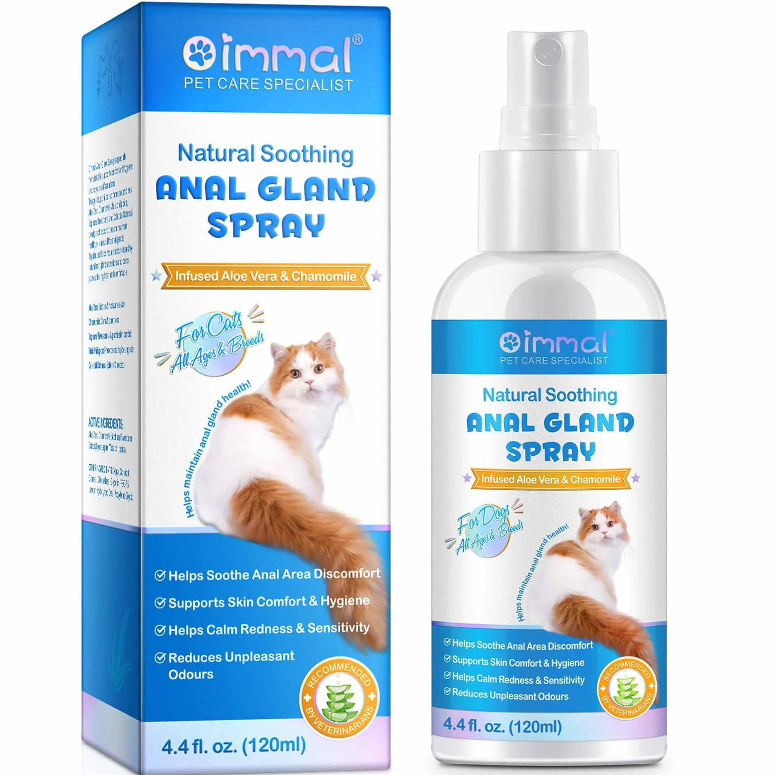 Spray glandes anales chats soulage démangeaisons inflammation douleur anti-odeur