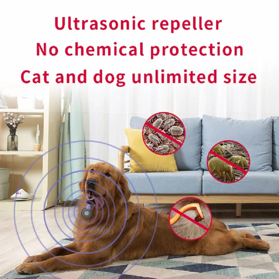 Sweetneed Chidad Yi Ultrasonique Anti-Puces et Anti-Tiques pour Animaux de Compagnie Pendentif à Ultrasons Contre les Tiques Charge USB