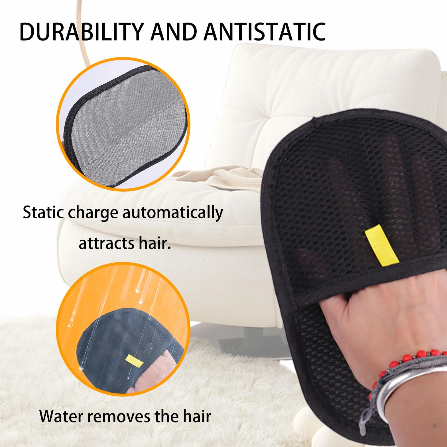 Gants de toilettage pour Chat, Gant Anti Poils Animaux, Gant Ramasse Poils Animaux, Gant de Retrait de Poils, Pet Hair Remover Gloves