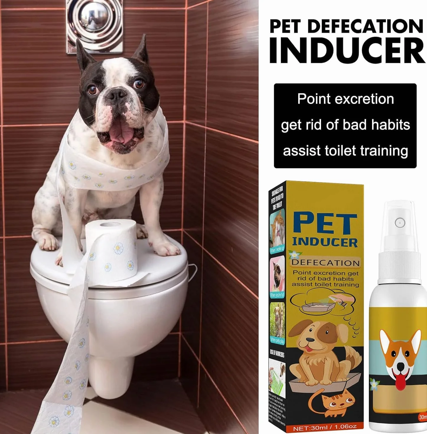 Spray d'Entraînement pour Chien, Pulvérisateur d'Apprentissage de la Propreté pour Chiot, Spray Attractif Naturel