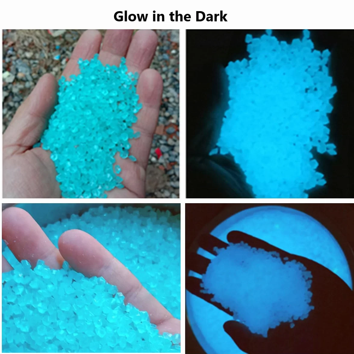 Pierres lumineuses fluorescentes aquarium 3-5 mm 150 g bleu clair Lot de 6 000