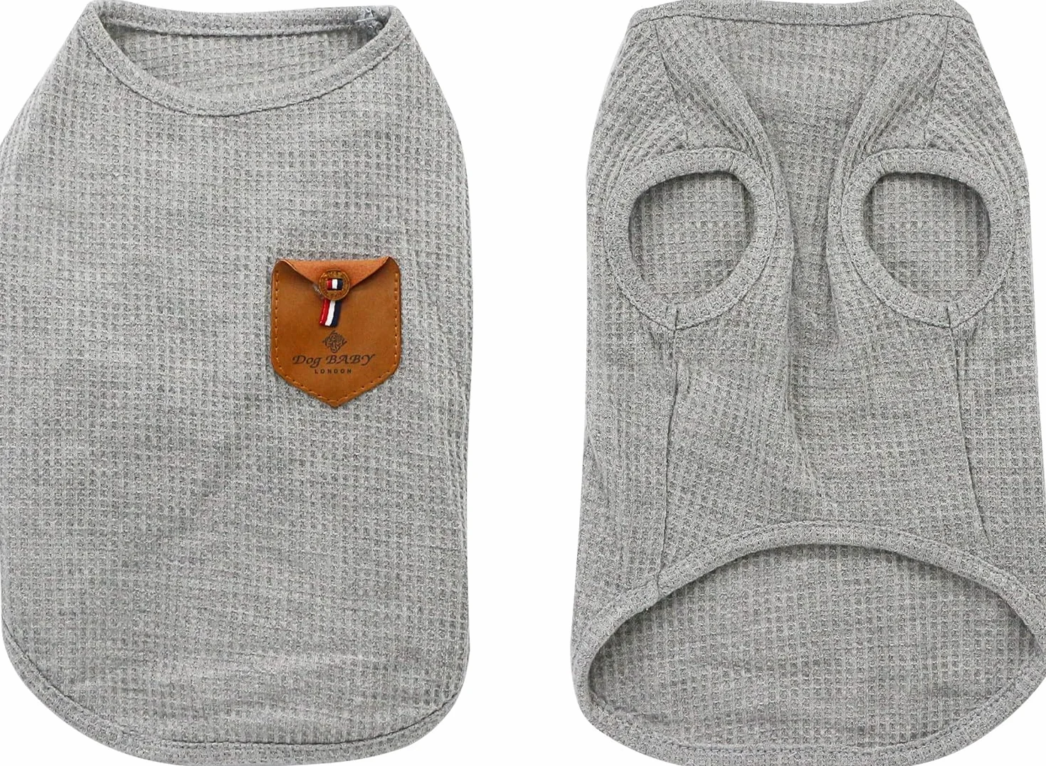 T-shirt Minimalist Pour Chien et Chat, Coton, Paquet de 2, Gris et Bleu