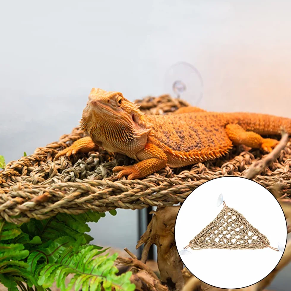 Hamac en jonc de mer naturel avec ventouses pour reptiles