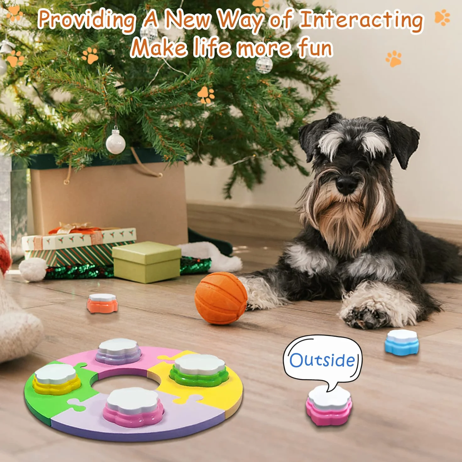 8 Boutons colorés pour Chien, Boutons parlants pour Chien, Set de Boutons de Dressage pour Animaux, Boutons de Communication pour Chien, (Piles Non fournies)