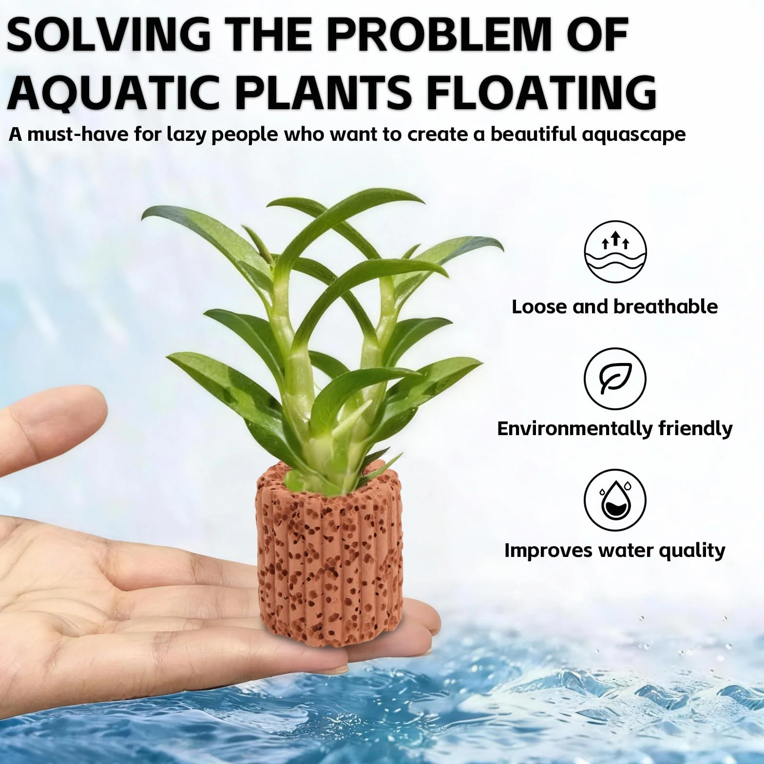 Anneaux de Fixation pour Plantes Aquatiques, Céramique, 2,5 cm, 30 Pièces
