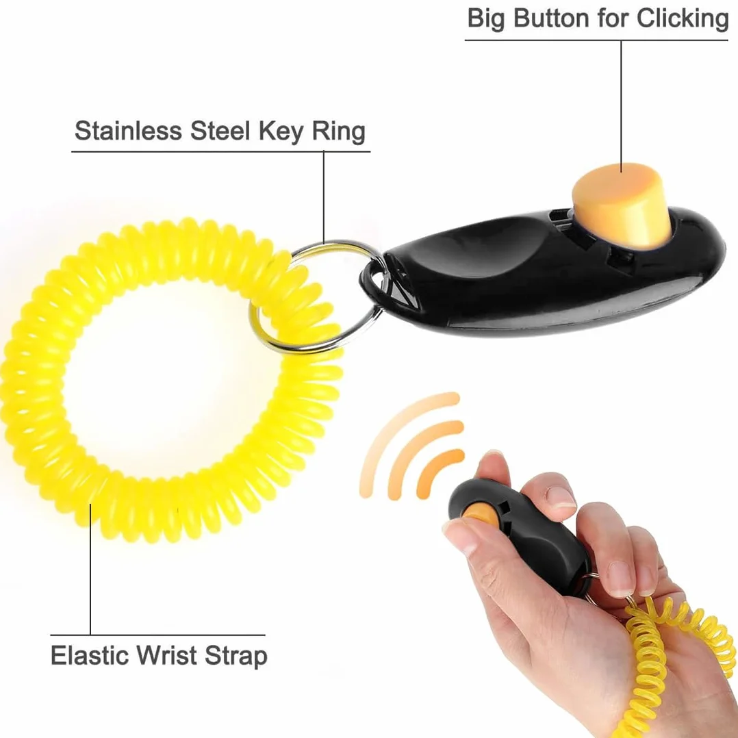 Sifflet Ultrason Chien Anti Aboiement Réglable avec Cliqueur et Cordon