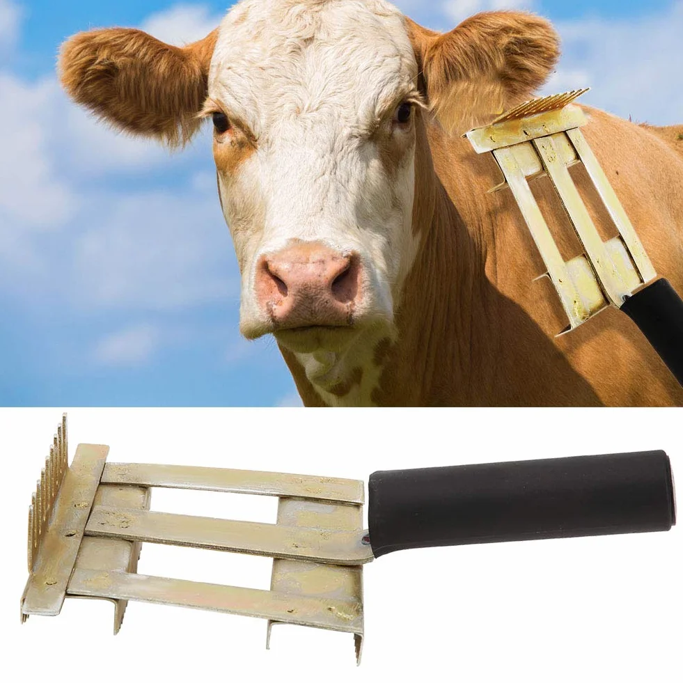Peigne de mue de bétail, Toilettage Brosse à Cheveux Herse Antiprurigineuse Râteau Outil de Toilettage pour Animaux