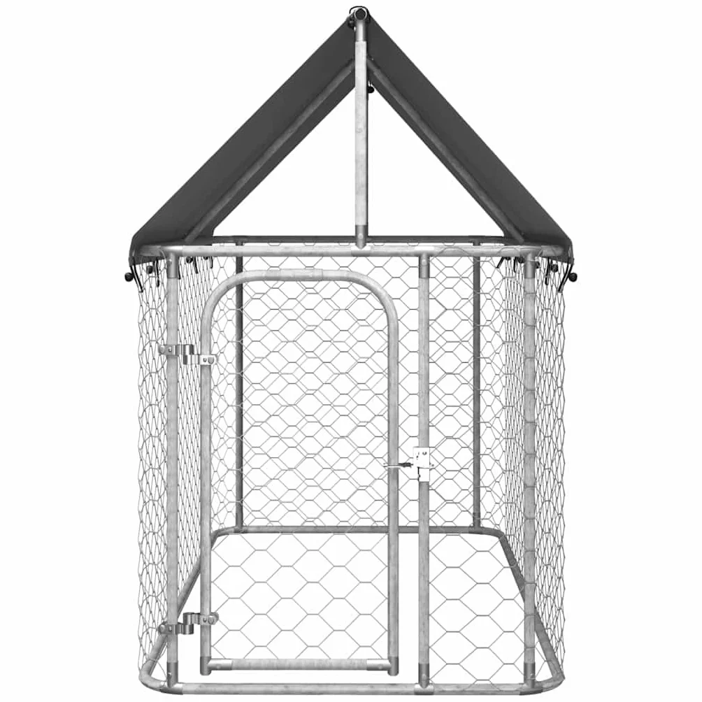 Chenil Extérieur avec Toit pour Chien, Cage Métal 200x100x150 cm
