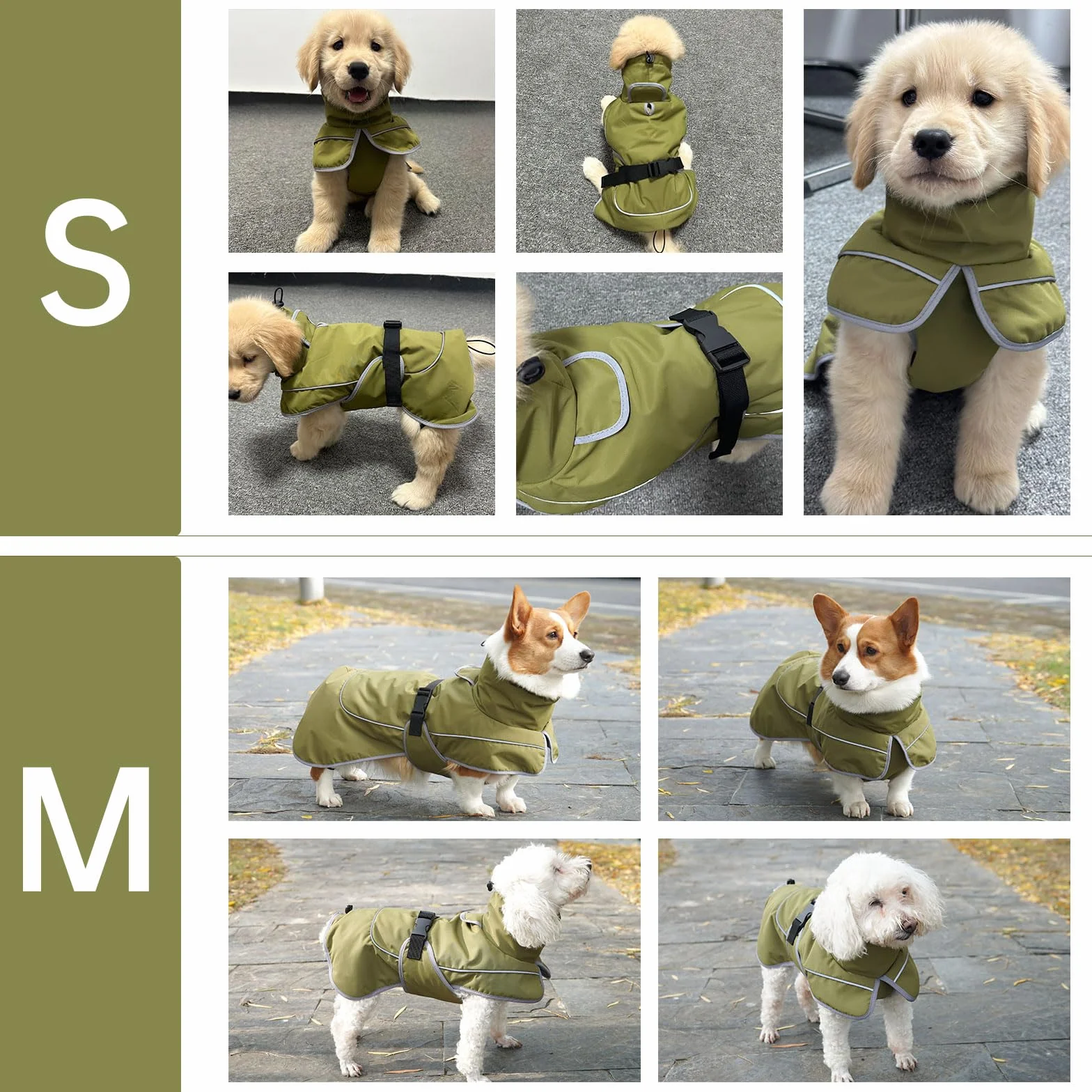 Imperméable Manteau Chien Hiver - Manteau Réfléchissante Ajustable pour Chien - Protection Confortable pour Activités Extérieures (L)