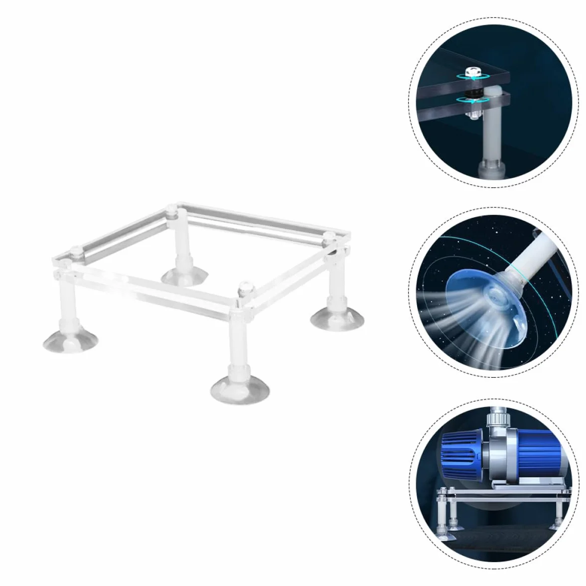 Hemobllo Support de Pompe Submersible en Acrylique Antichoc Ventouse, Support Surélevé pour Pompe à Eau D'aquarium, Accessoire pour Bassin de Poissons
