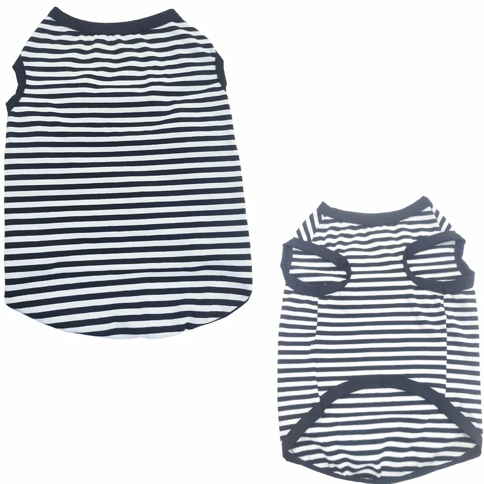 T-Shirt d'été pour Chien en Coton Doux Respirant sans Manches, 2 Pièces, Noir Gris XL