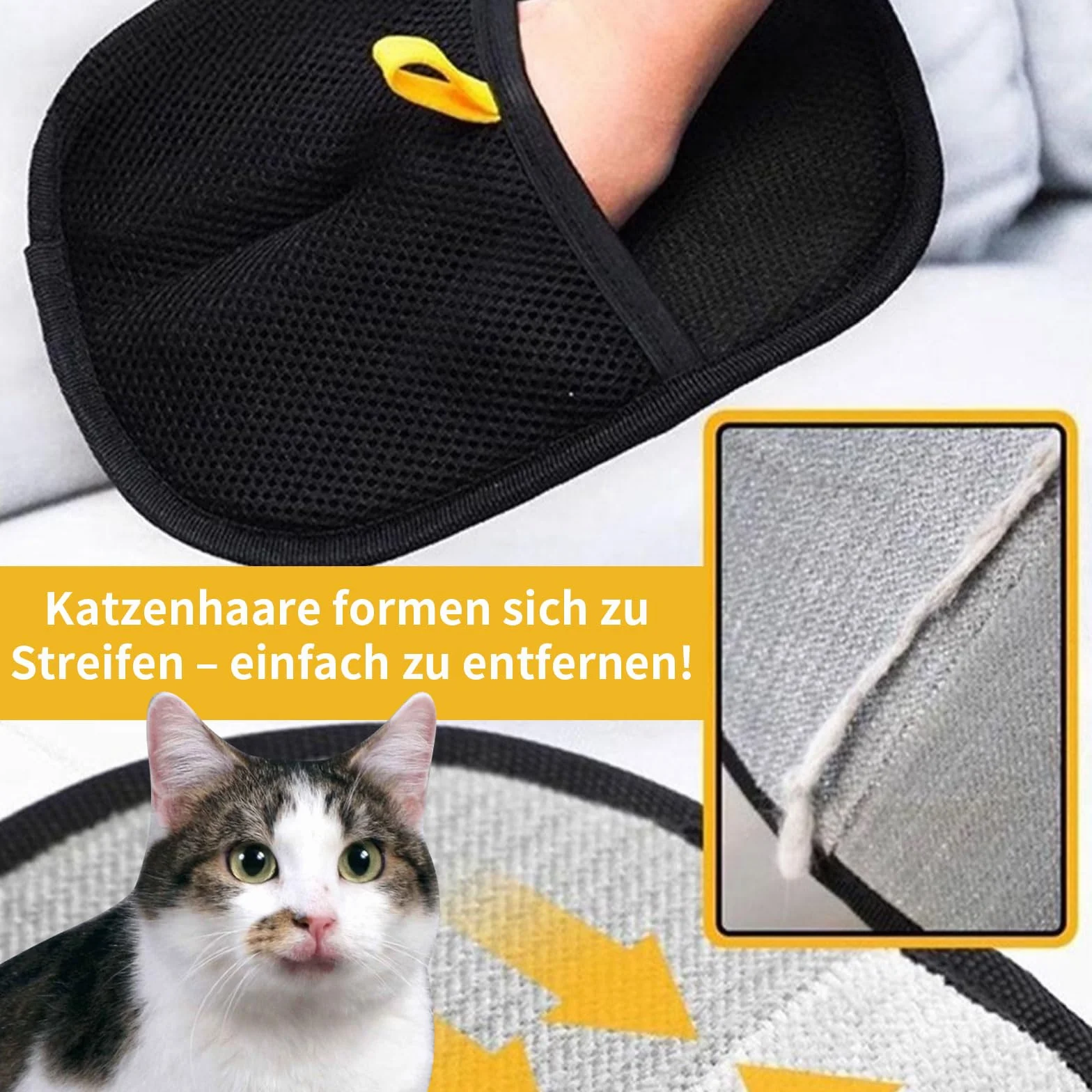 Mayoii Gants de toilettage pour Chat Brosse magnétique Antistatique pour Poils d'animaux Respirant Lavable