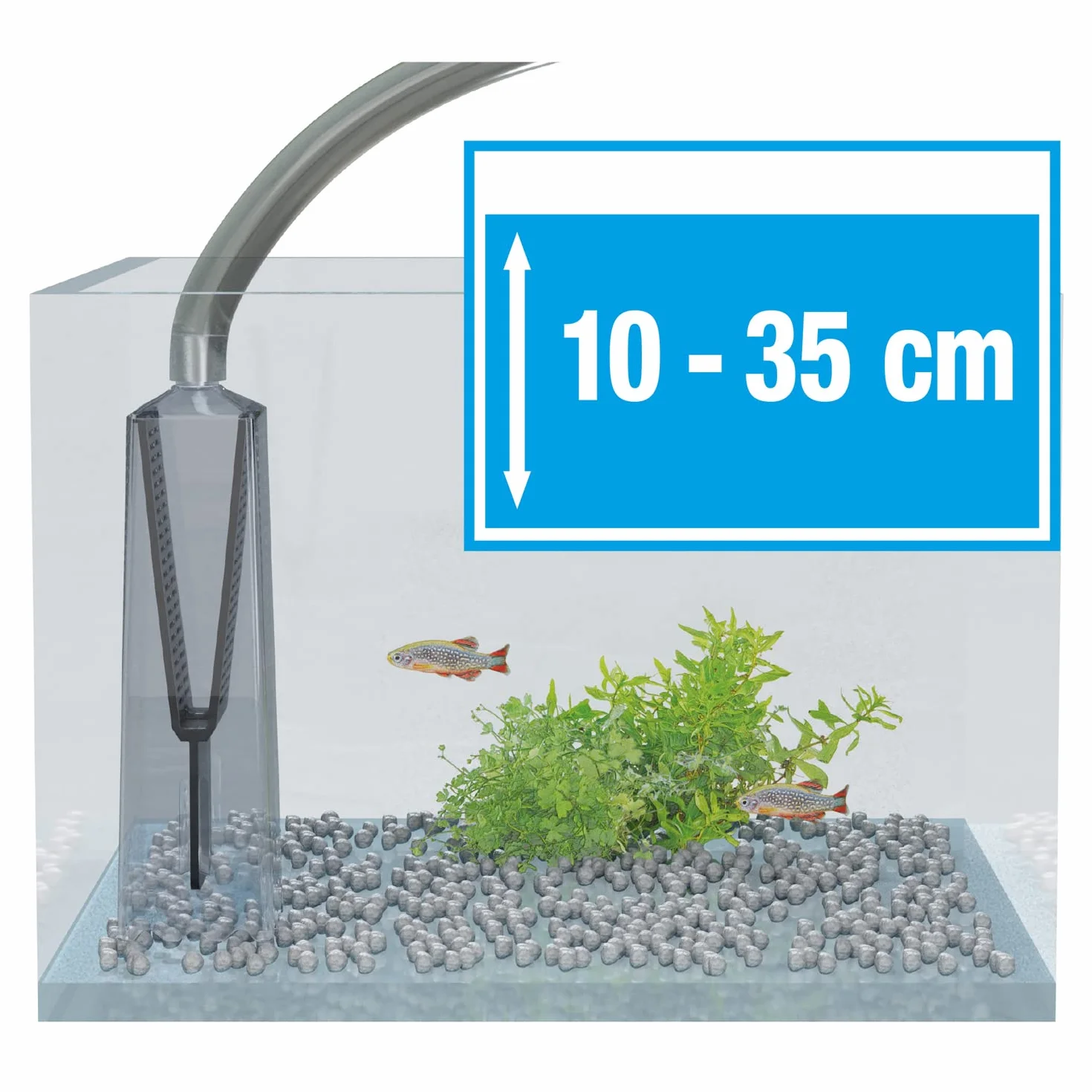 JBL PROCLEAN AQUA EX 10-35, 6142500, Nettoyeur de fond, pour Aquariums de 10 - 35 cm de hauteur, Mulmglocke