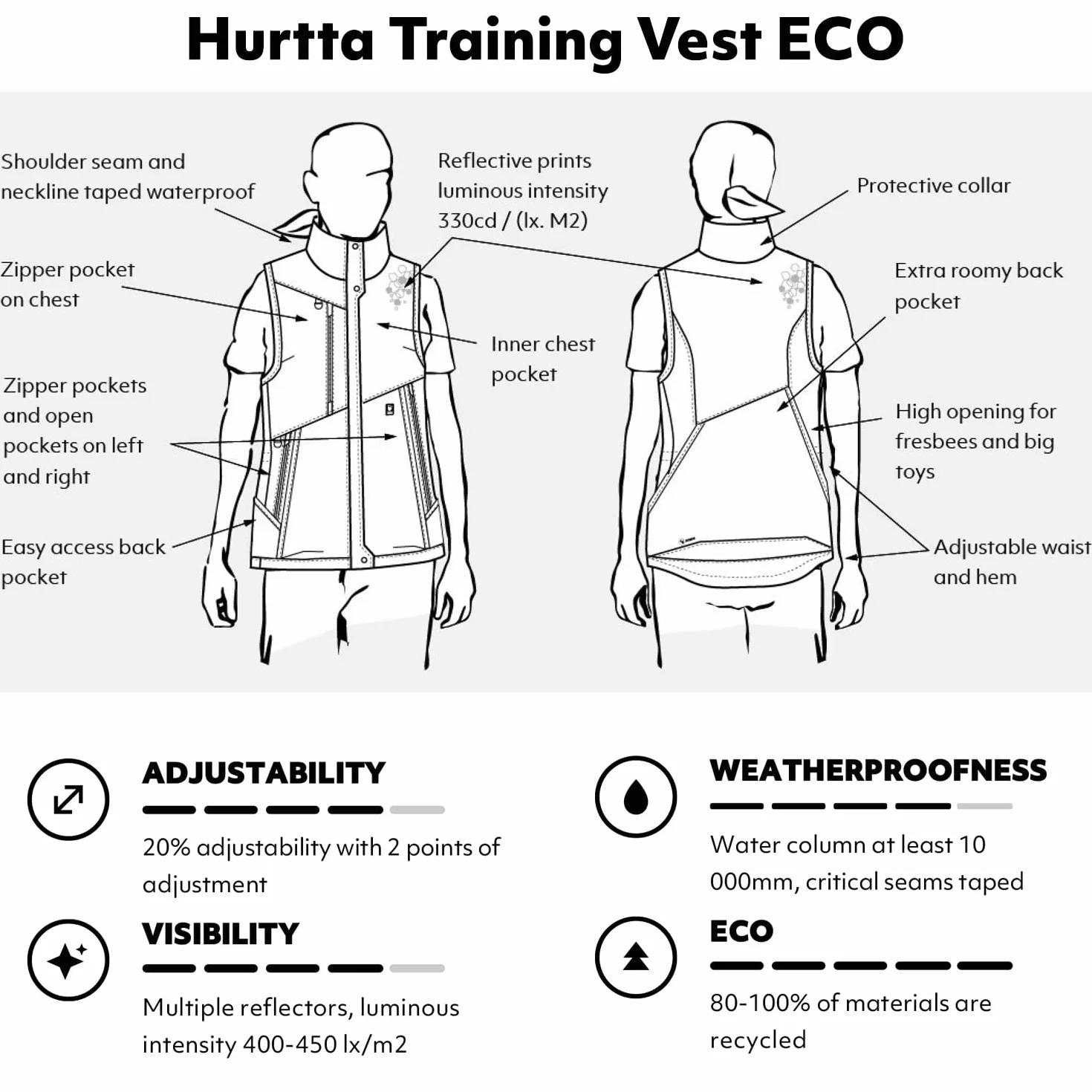 Hurtta Veste de Travail Training Vest Eco Cannelle Medium