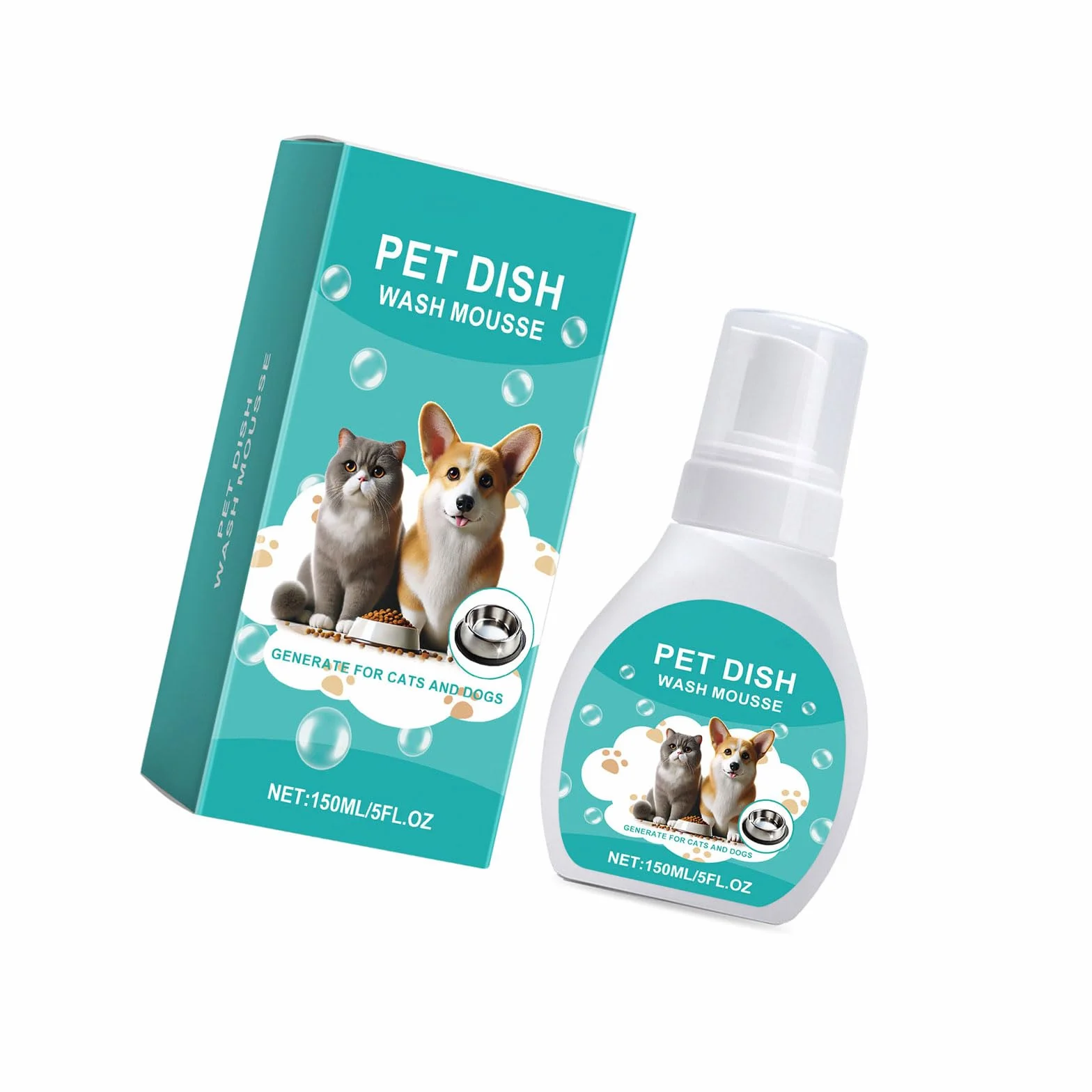 Mousse nettoyante pour gamelle animal domestique 150 ml usage quotidien nettoyage doux