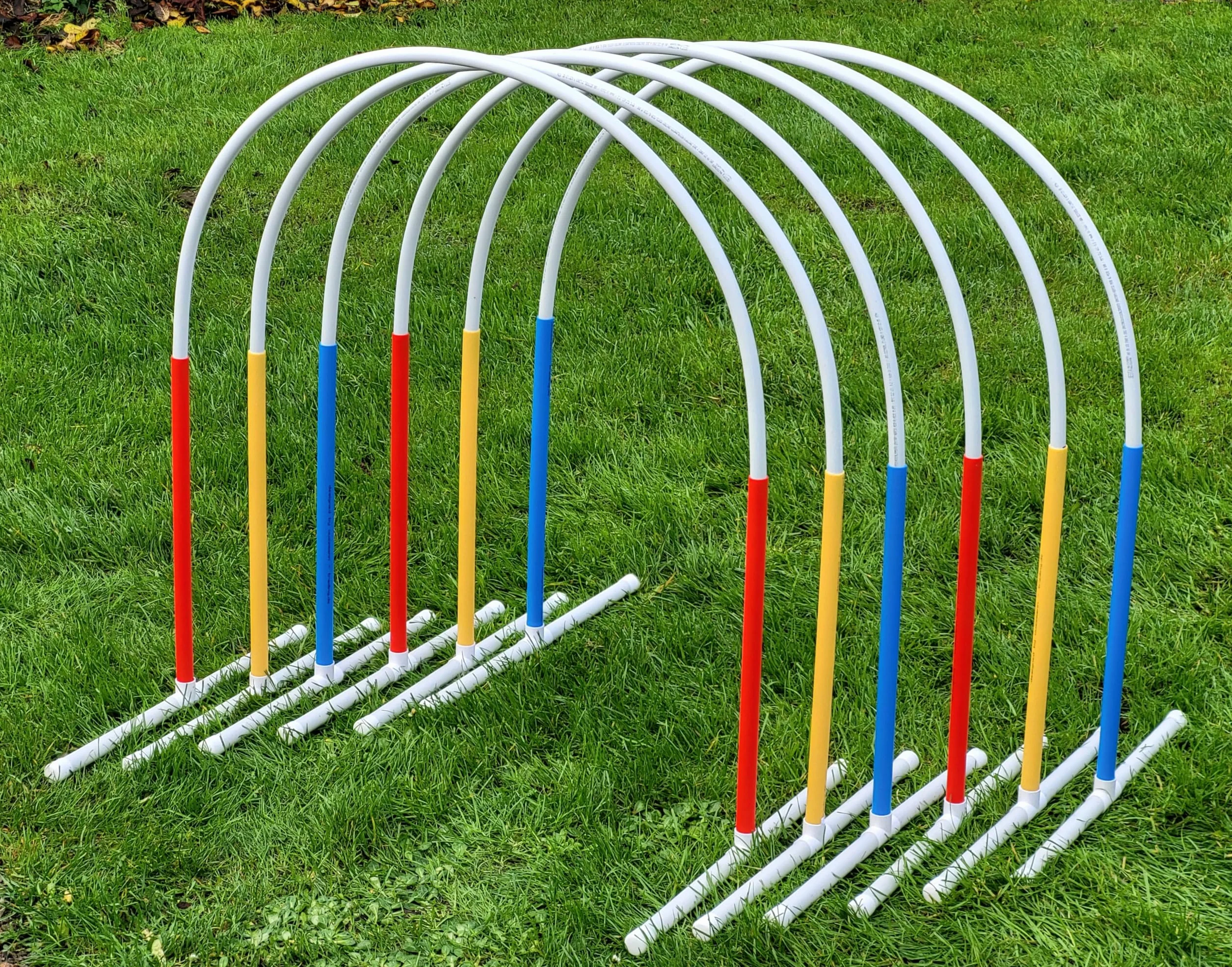 Fun-Hoopers 6 arcs Hoopers avec support rouge jaune bleu