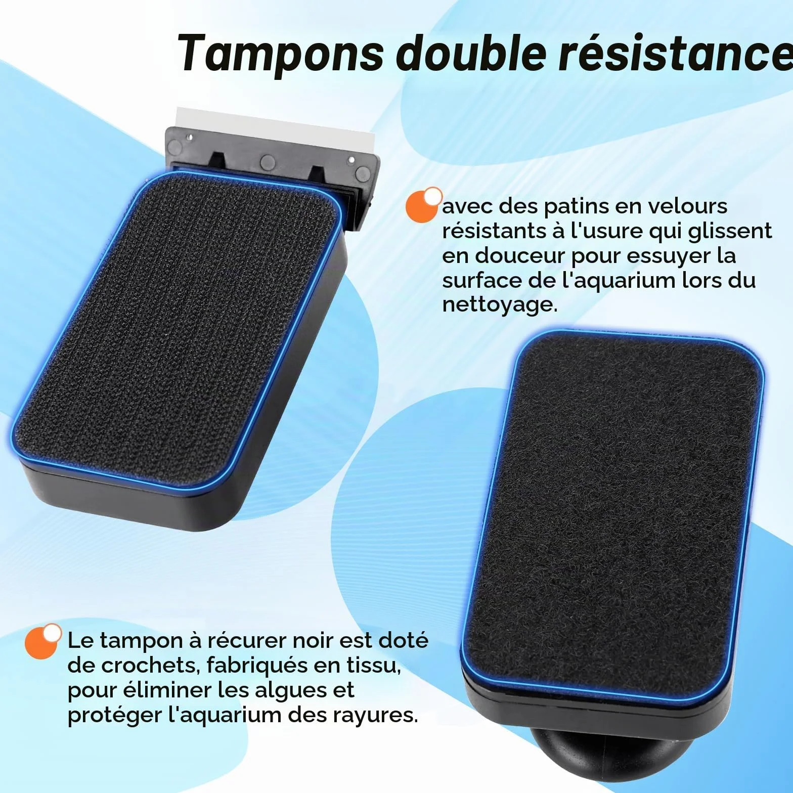 Hygger Brosse Aquarium Nettoyage Vitre, Grattoir Algues Magnétique avec Grattoir Amovible