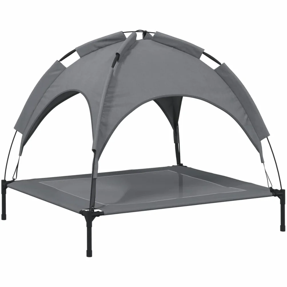Lit pour Chien avec auvent Anthracite Tissu Oxford et Acier Articles pour Animaux de Compagnie Anthracite,172598