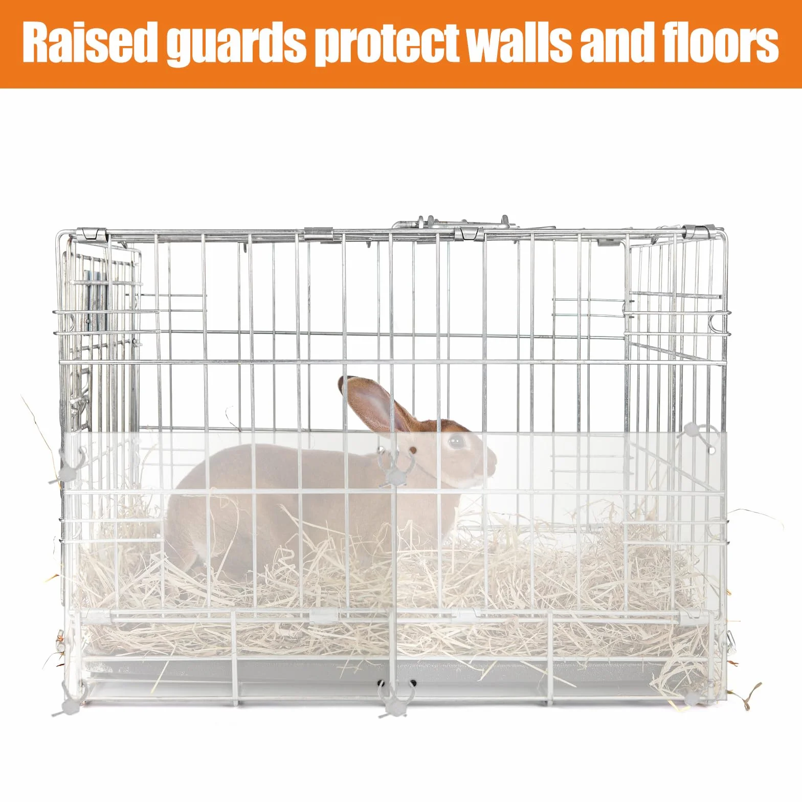 Lot de 12 protections de cage pour animal de compagnie, protection des bords transparents, 25,4 x 21,6 cm