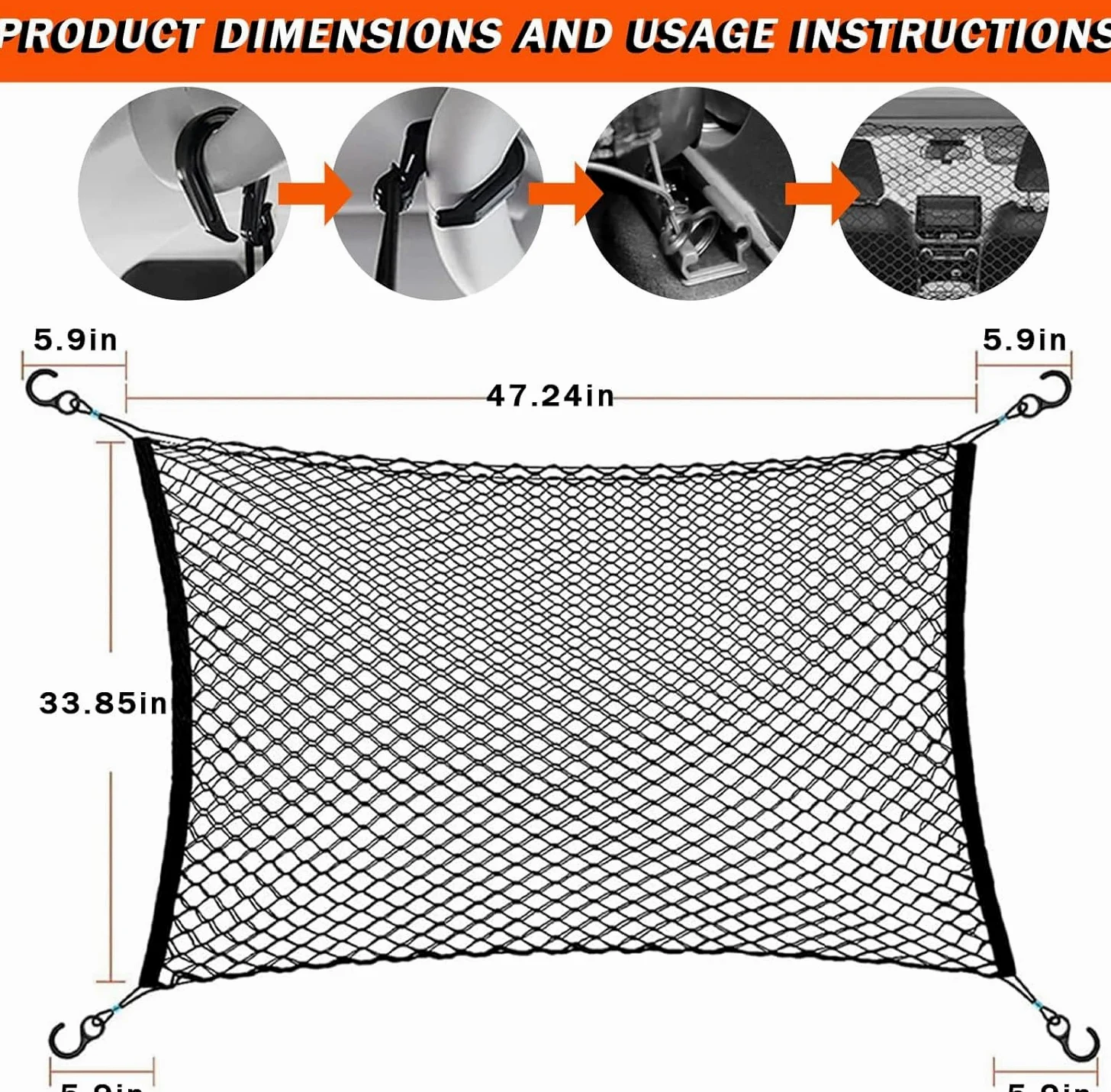 Grilles Pare Chien pour Dodge Journey 2009-2020, Grille pour Chiens pour Coffre, Couche Double Durable Grille Chien Voiture Filet pour Le SièGe ArrièRe