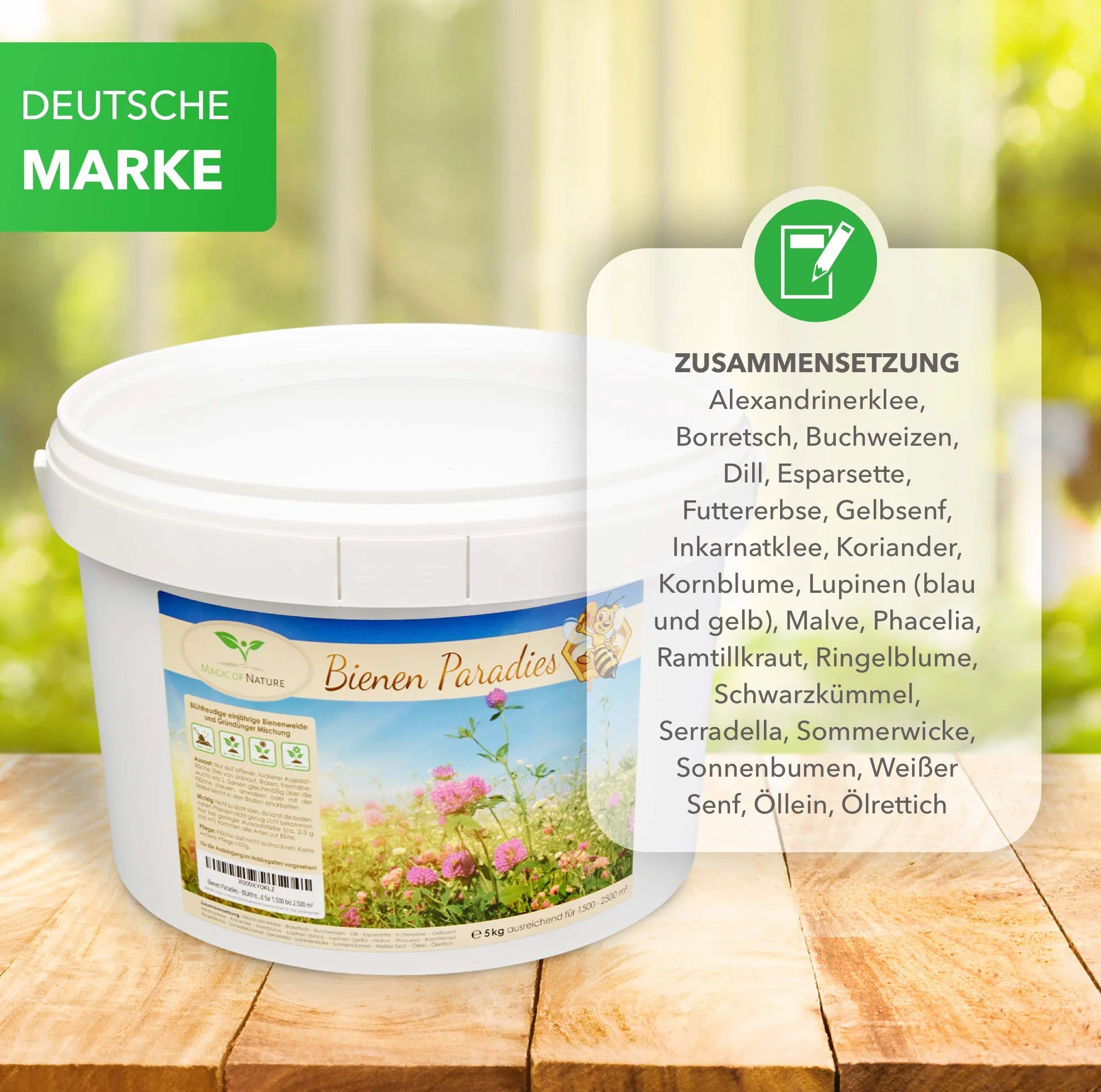 Magic of Nature Mélange Graines Fleurs Prairie Fleurie Mellifère 5kg 20 Variétés 1500-2500 m²