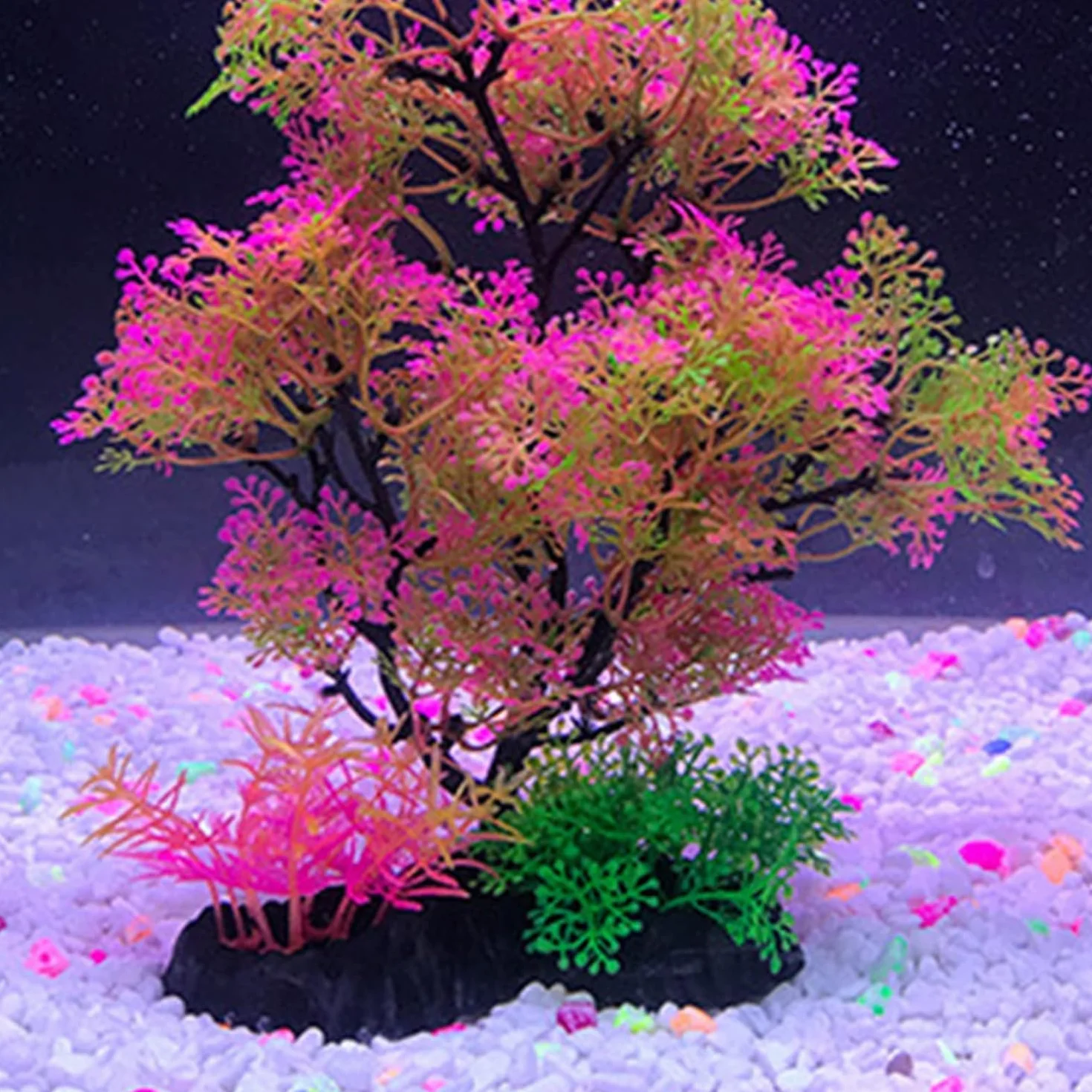 Plante Aquarium Artificielle 25 cm, Décoration Simulation avec Base Epaissie pour Poisson