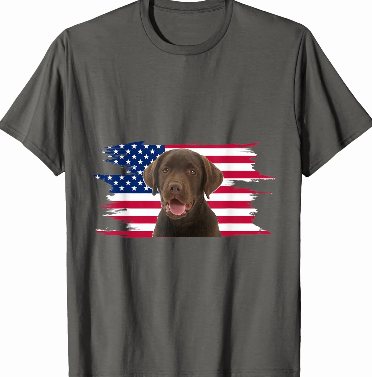 American Flag Dog Chocolate Lab T-Shirt