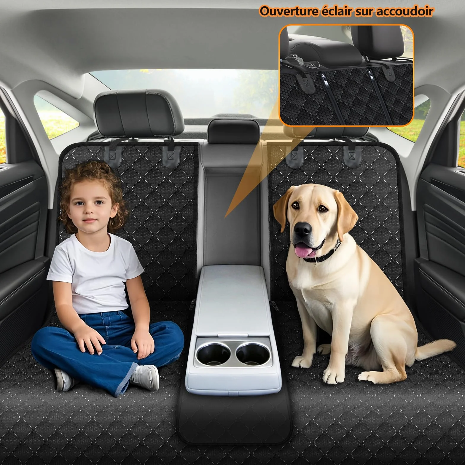 Alfheim Protection Voiture Chien Résistant aux égratignures Imperméable Siège Arrière épaissé Double Couche Anti-dérapage pour Voitures Camions SUV