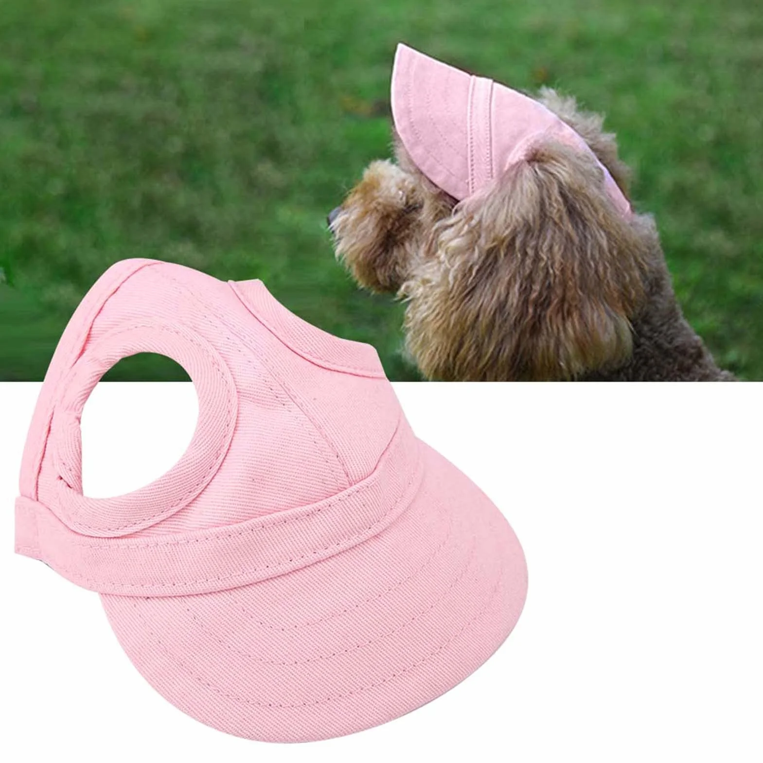 Casquette Baseball Réglable Chien Trous Oreilles Rose Taille M