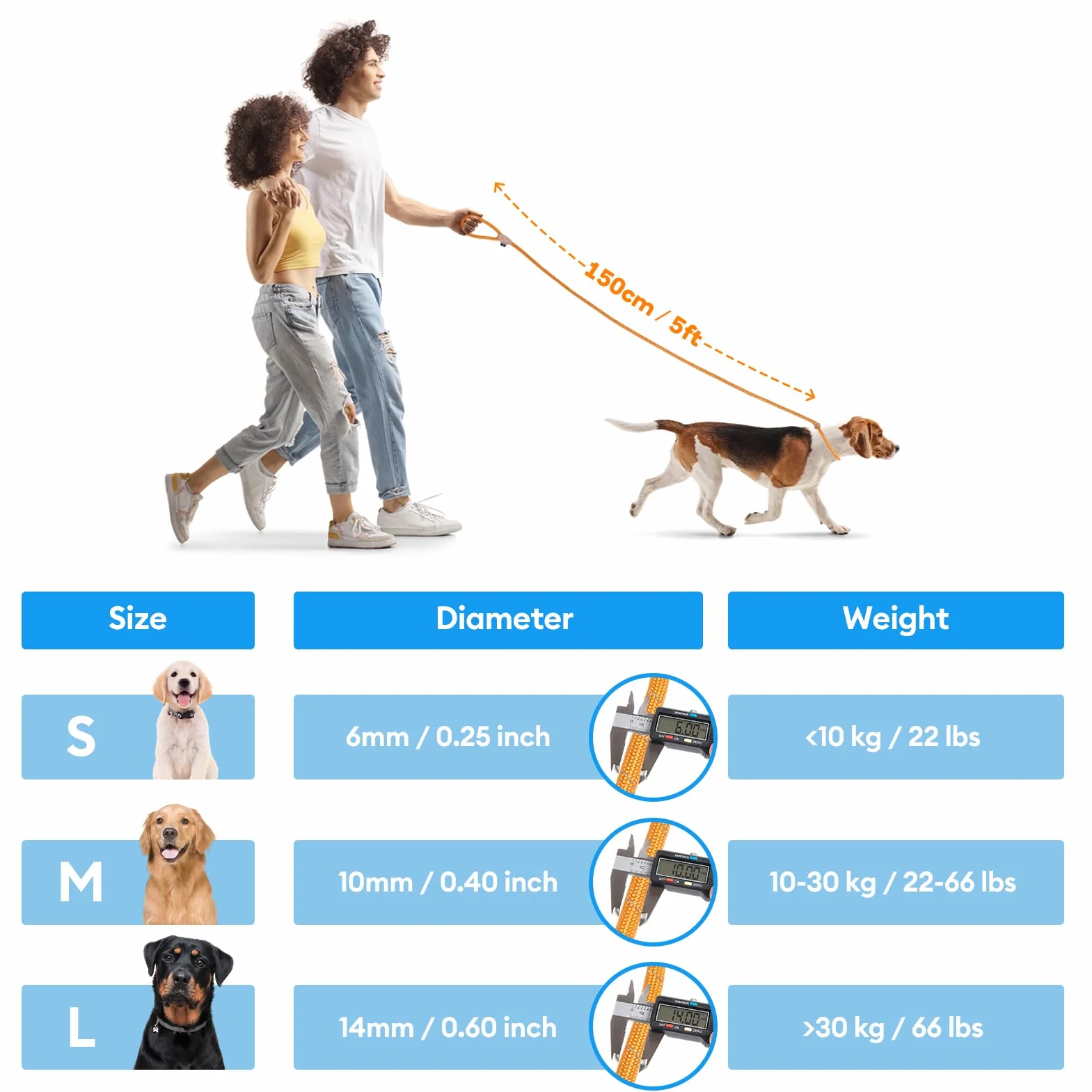 Grand Line Laisse Lasso pour Chien 150 cm Coulissante Dressage Frein Réfléchissant Etrangleur Chiot Petits Moyens Grands Chiens 14mm Rouge