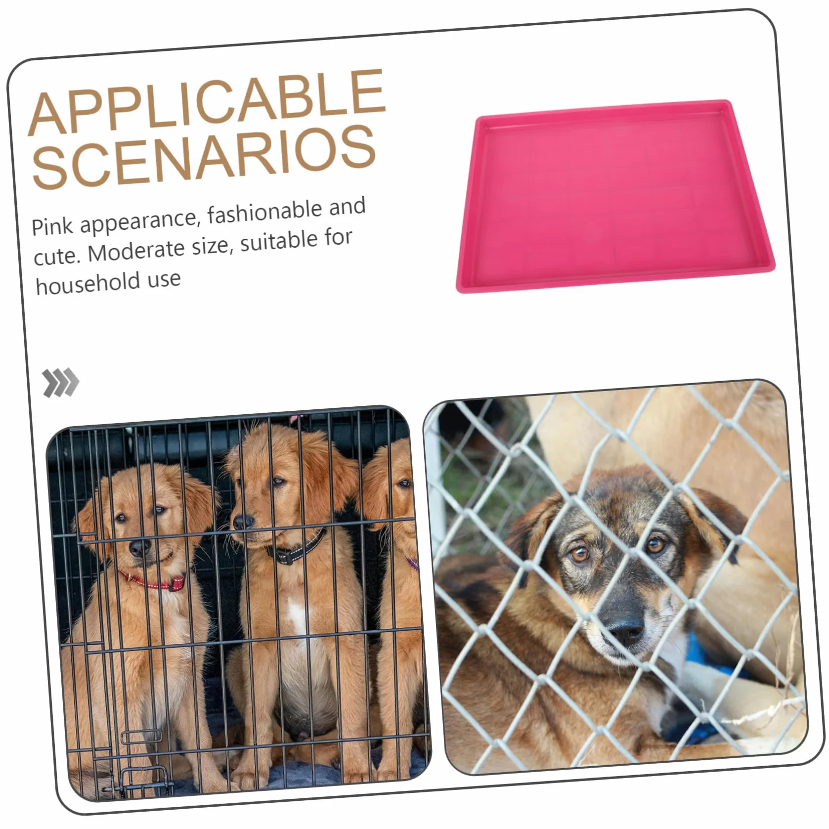 INOOMP Bac de Cage en Plastique pour Animaux 60x40 cm Antidérapant